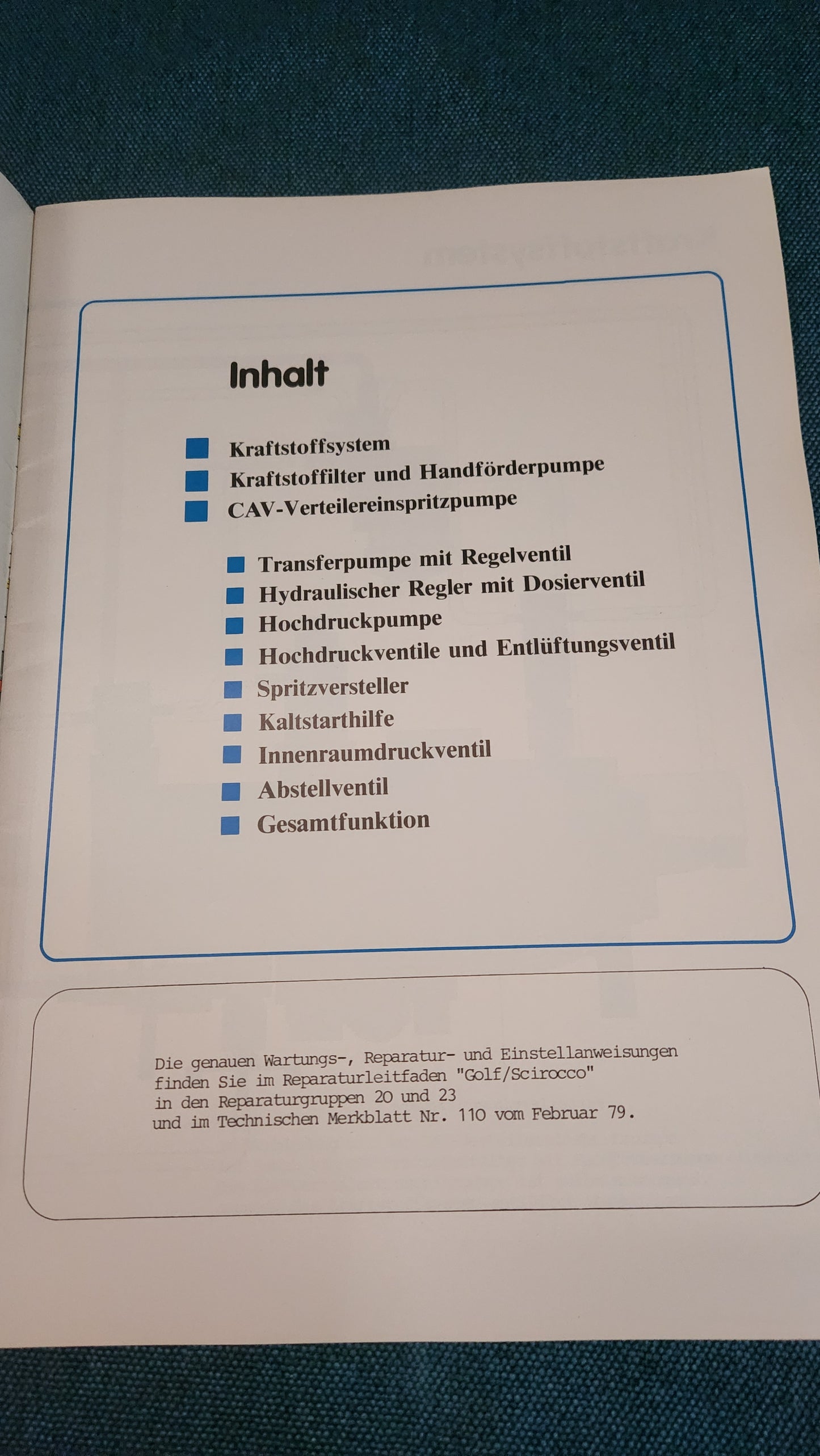 CAV Verteiler Einspritzpumpe  Selbststudienpogramm Nr. 29 Werkstattbuch Reparaturleitfaden