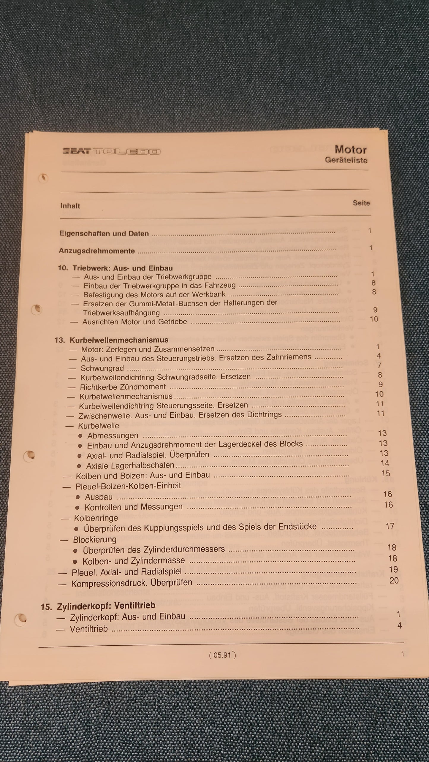 Repair manual, workshop manual