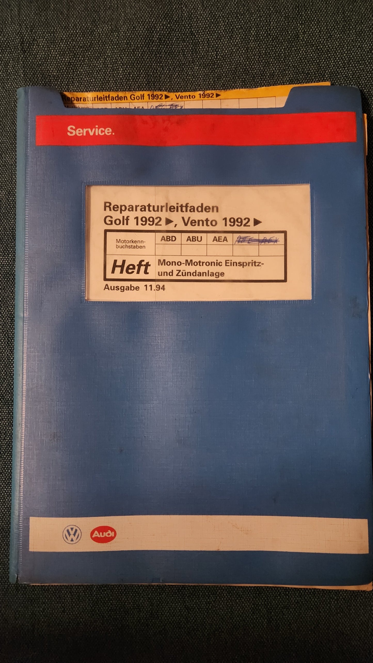 Golf 3/Vento ABD ABU AEA Motor Reparaturleitfaden Werkstattbuch
