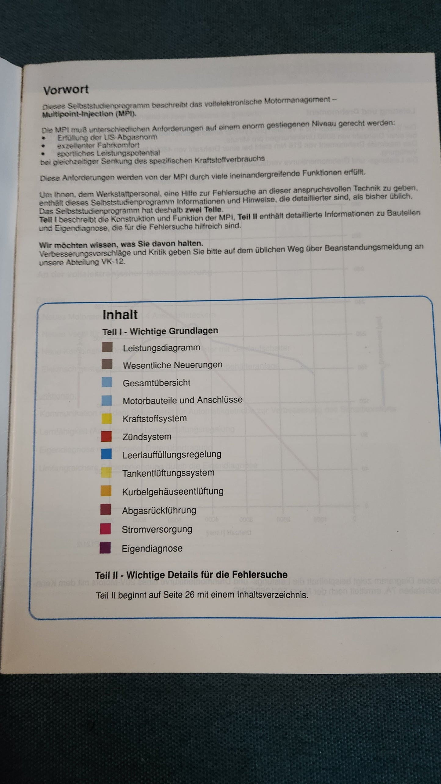 MPI in the 20V naturally aspirated engine: Design and function, repair manual, workshop manual