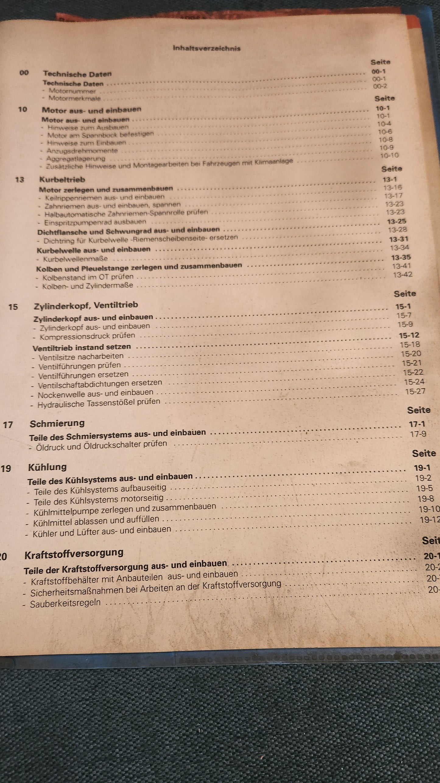 Sharan 1Z Motor Reparaturleitfaden Werkstattbuch