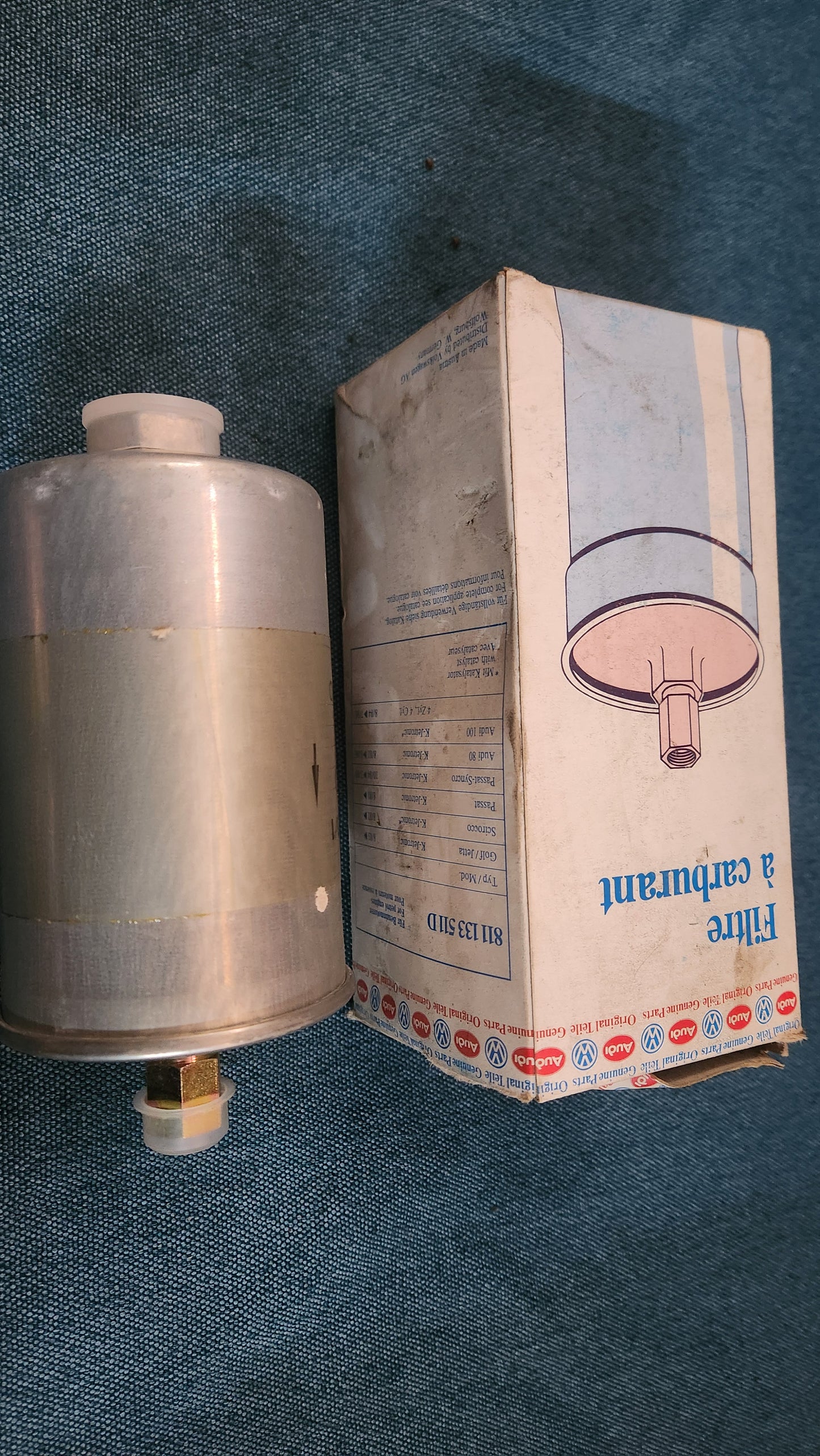 Kraftstofffilter Benzinfilter Golf 1/2/Jetta1/2/Corrado/Passat B2/B3/Scirocco2/Audi80/B3/B4/100/C3/C4 811133511D Nos H9