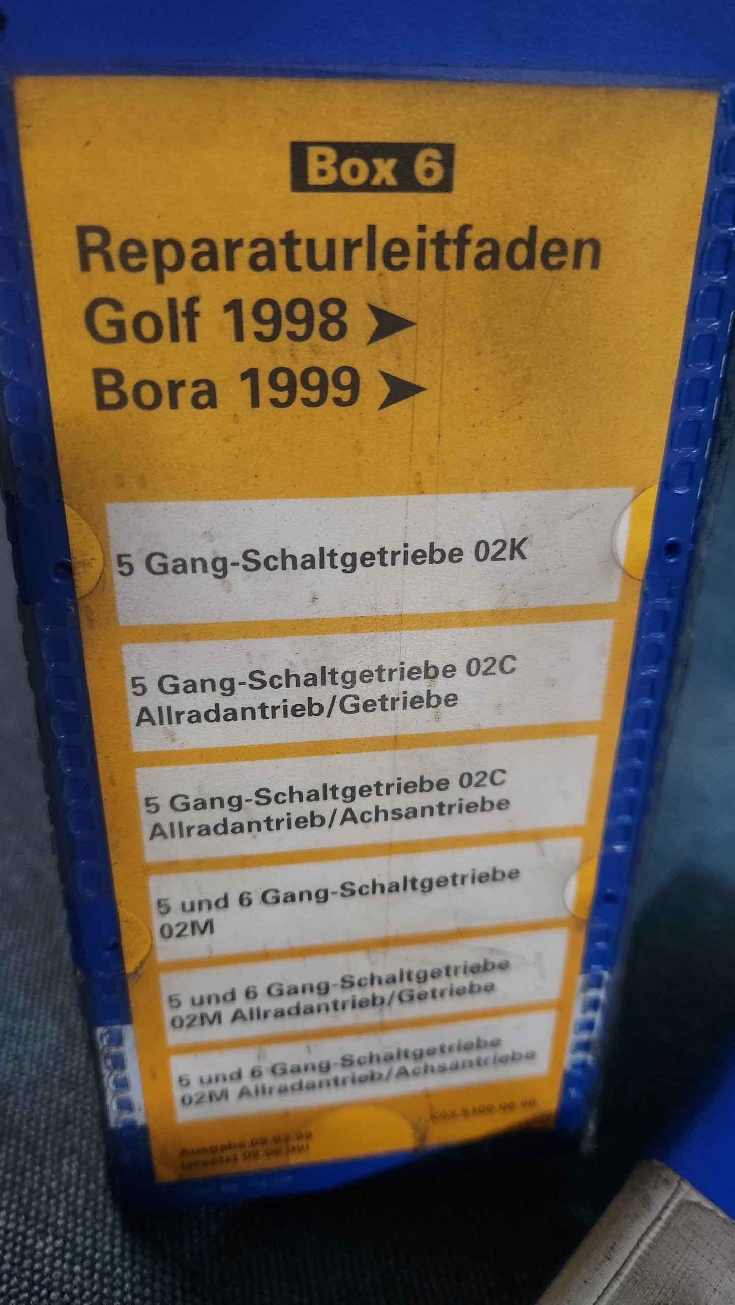 Golf 4/Bora Getriebe Reparaturleitfaden Werkstattbuch