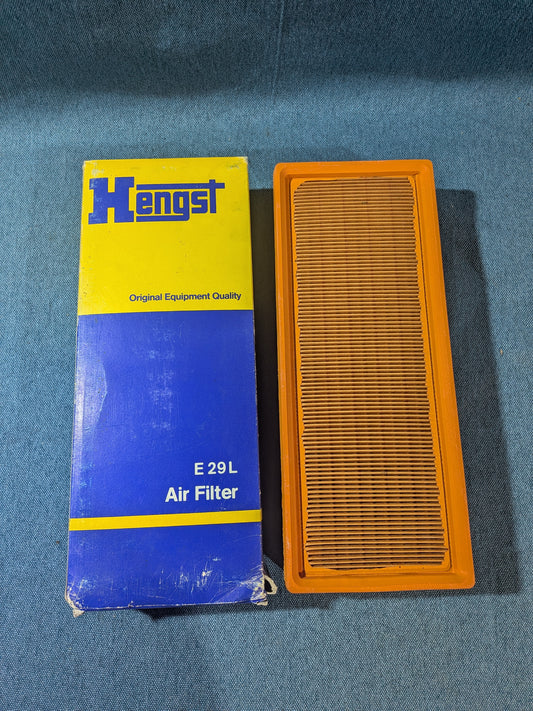 Filtro de aire Hengst E29L Caddy 14D/Golf/Jetta/1/2/Passat/B1/B2/B3/Santana/T3 Bus/Audi 80/90/B2/B3/B4/100/C2/C3/Cabriolet/Coupe/Quattro 681296201 NOS/Nuevo B9