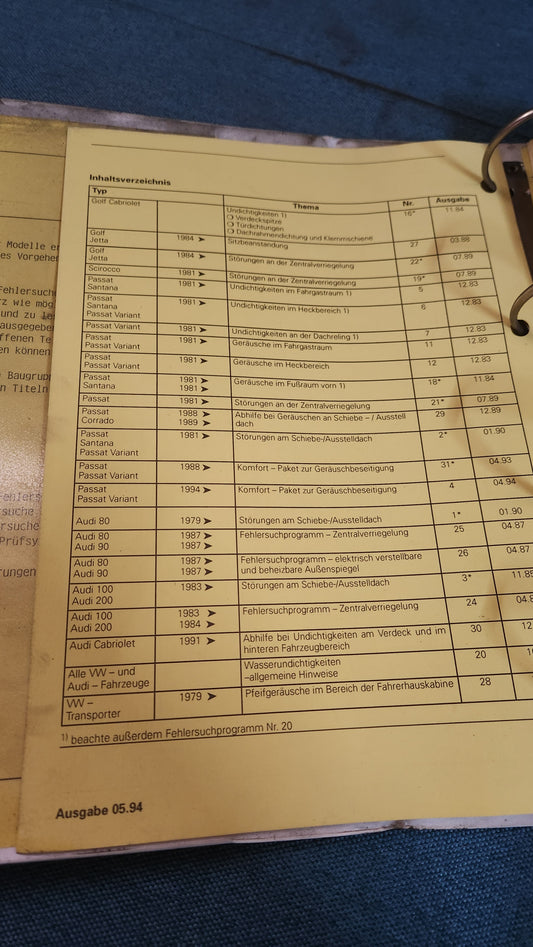Polo/Derby/86c/Audi50/Golf2/Scirocco2/PassatB2/Audi 80/90 B2/ Audi 100/200 / T3 Reparaturleitfaden Werkstattbuch