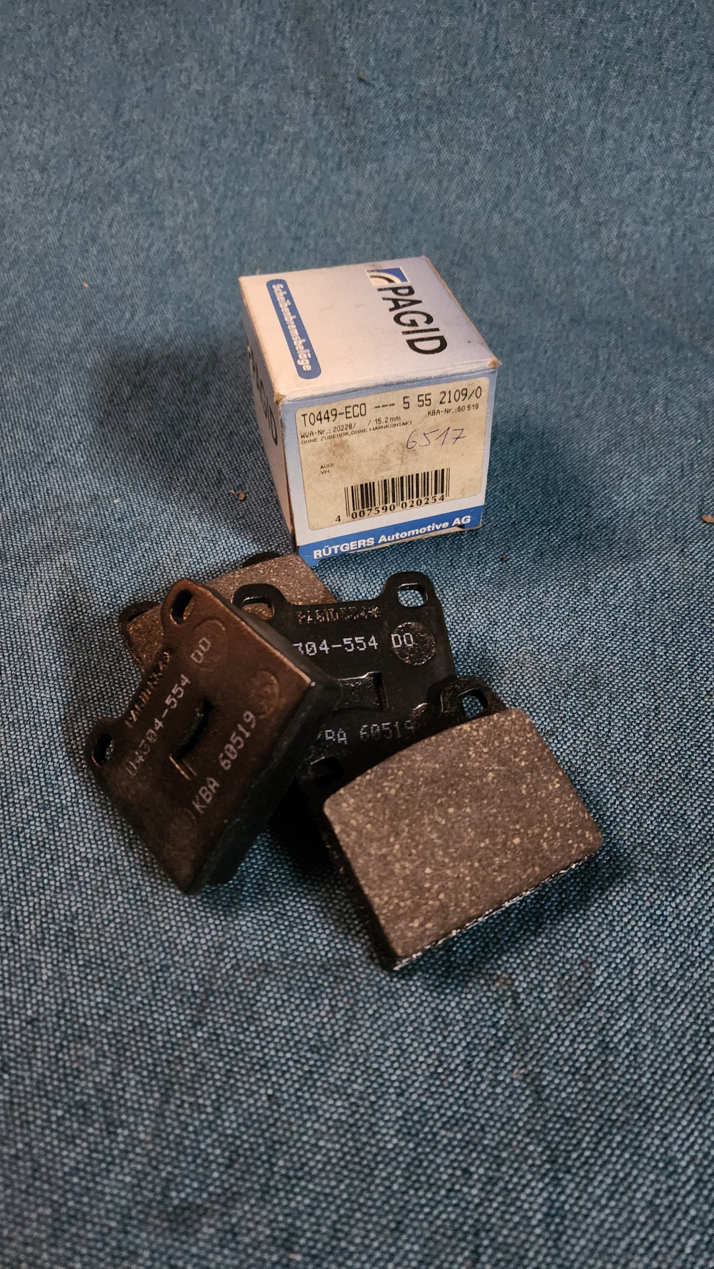 Brake pads Audi 80 B1/Audi 50/Polo1/Derby/Golf1/Jetta1/Passat B1/Scirocco 1 Augros 5552109 Nos D4