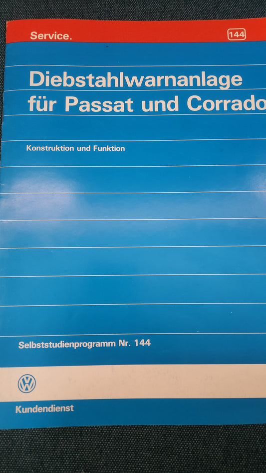 Diebstahlwarnanlage für Passat 35I B4 und Corrado  Selbststudienpogramm Nr. 144 Werkstattbuch Reparaturleitfaden