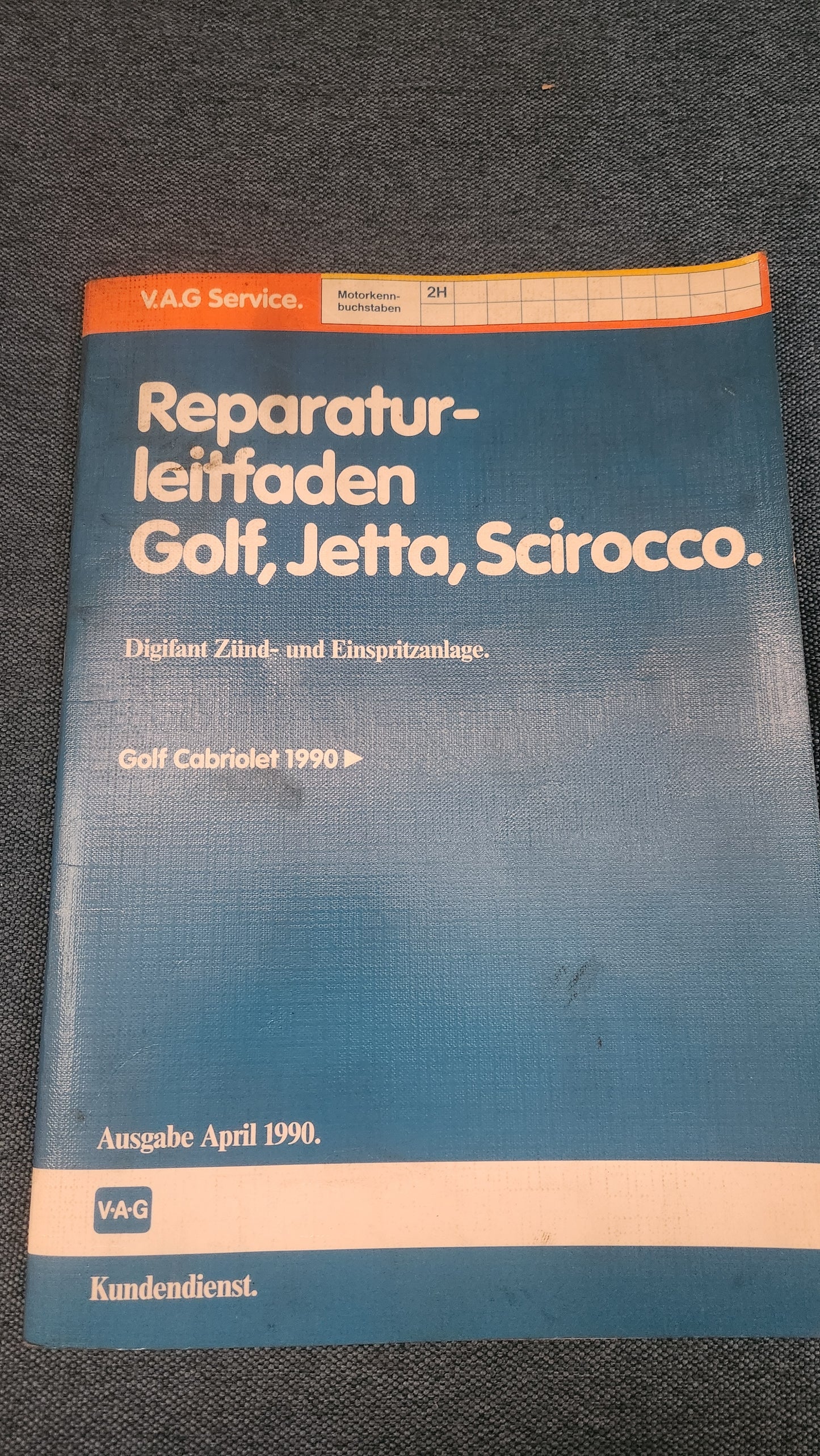 Golf/Cabrio/Jetta/Scirocco/1 Digifant Zünd-und Einspritzanlage 2H Motor Reparaturleitfaden Werkstattbuch