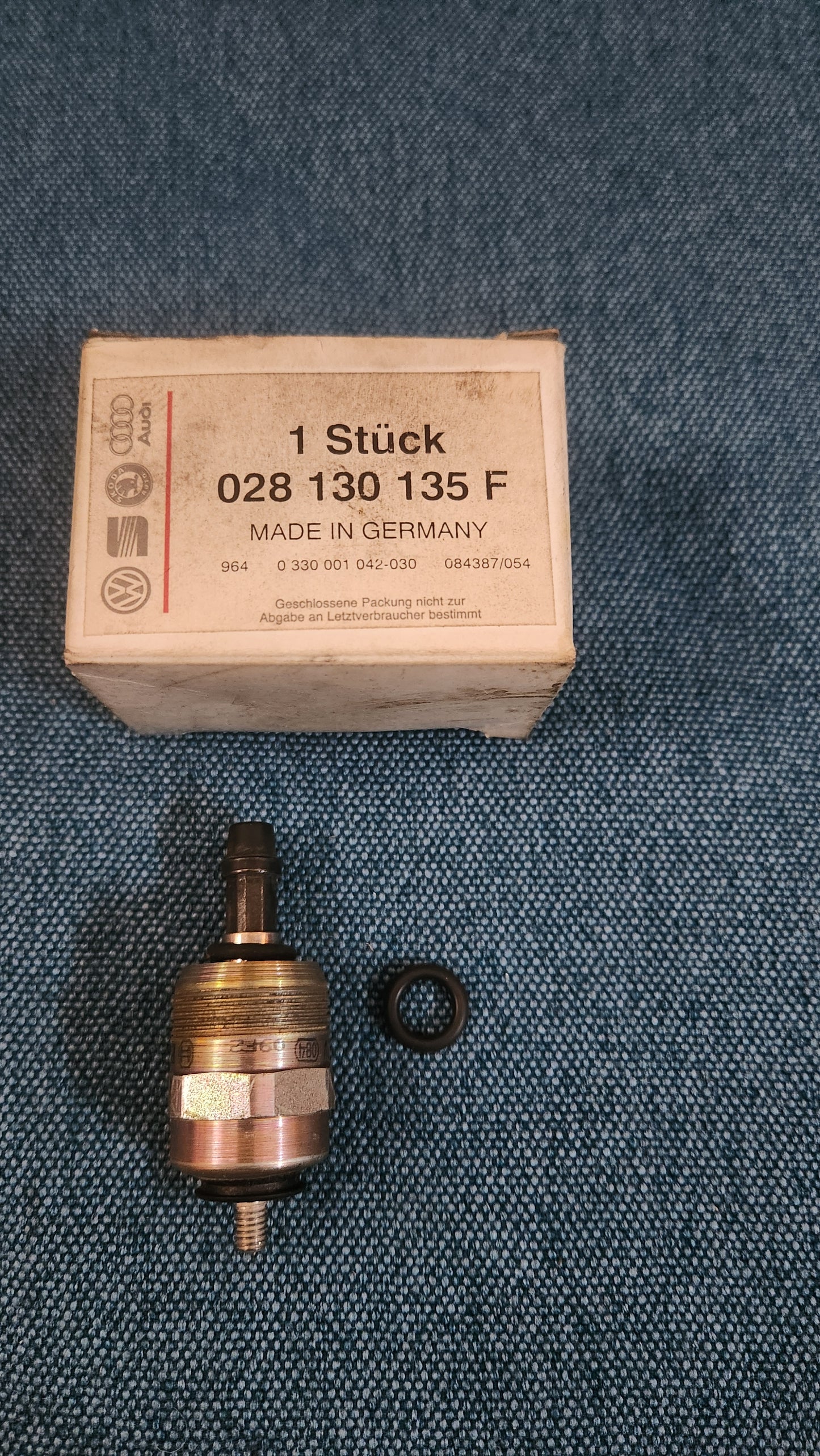 Diesel Abschaltventil Golf/Jetta/1/2/3/4/Vento/Bora/Caddy 9KV/LT1/LT2/Lupo/New Beetle/Passat B2/B3/B4/3B/BG/Polo 6N/9N/T3/T4 Bus/Sharan/Audi 80/90/B2/B3/B4/100/200/C2/C3/C4/A6 C4/A3 8L/A4 B5 028130135F Nos N1