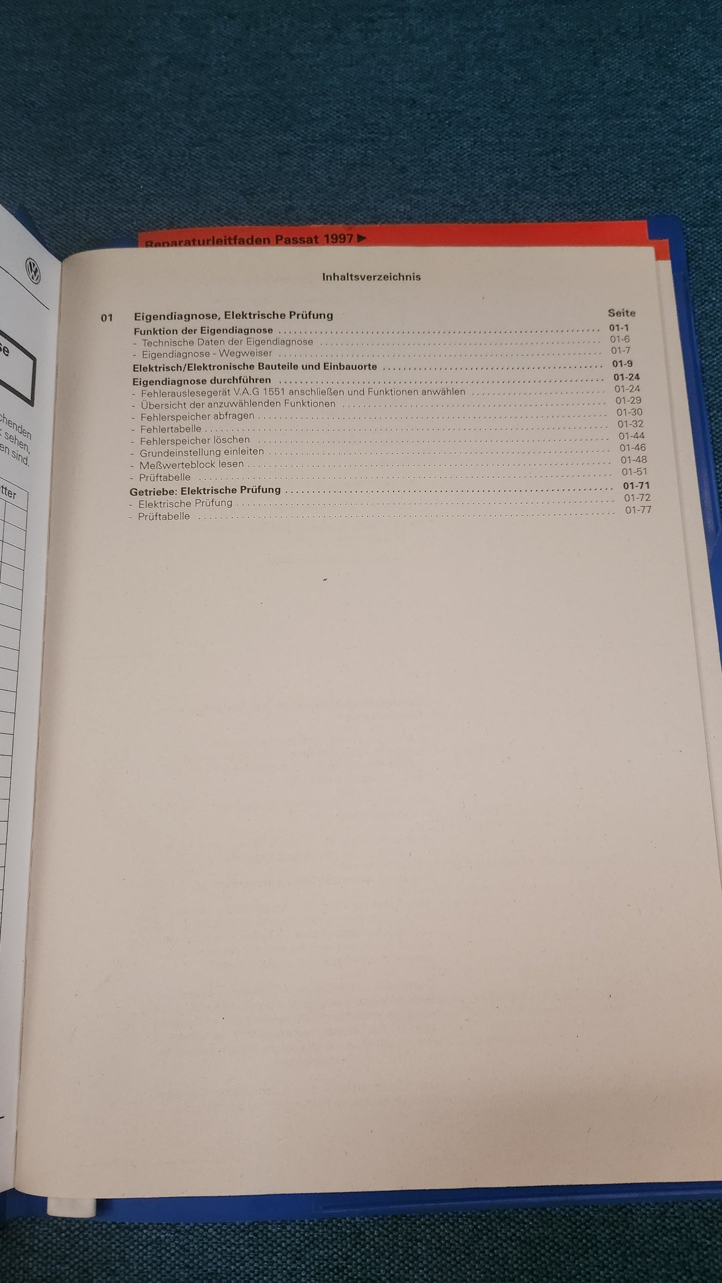 Passat 3B/BG Automatic Transmission 01N 4-Speed Repair Manual Workshop Book