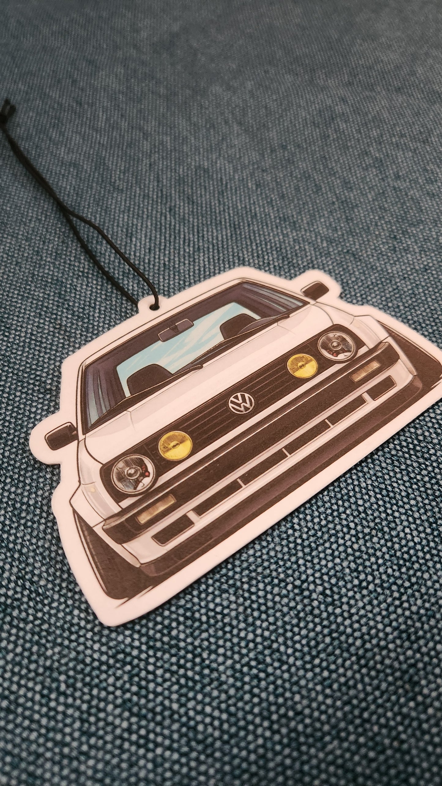 Air Freshener/Scented Tag Vanilla VW Golf 2 Tuning Design Front View