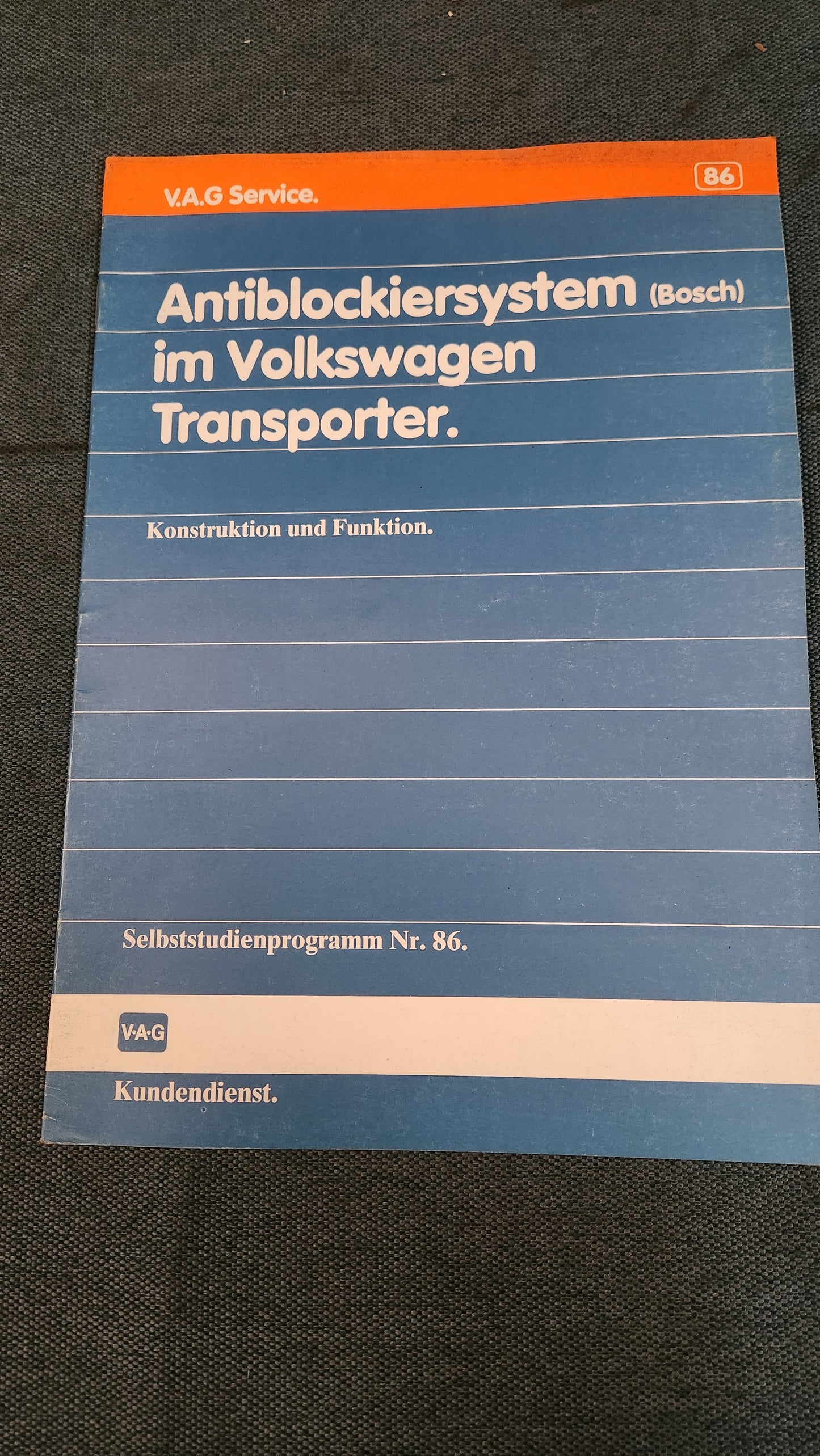 Anti-lock braking system (Bosch) in the Volkswagen Transporter T3 Self-study program no. 86 Repair manual Workshop manual