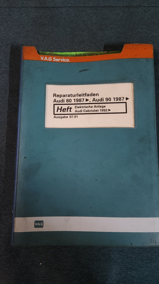 Audi 80/90 B3 Cabriolet Typ 89 Elektrische Anlagen Reparaturleitfaden Werkstattbuch