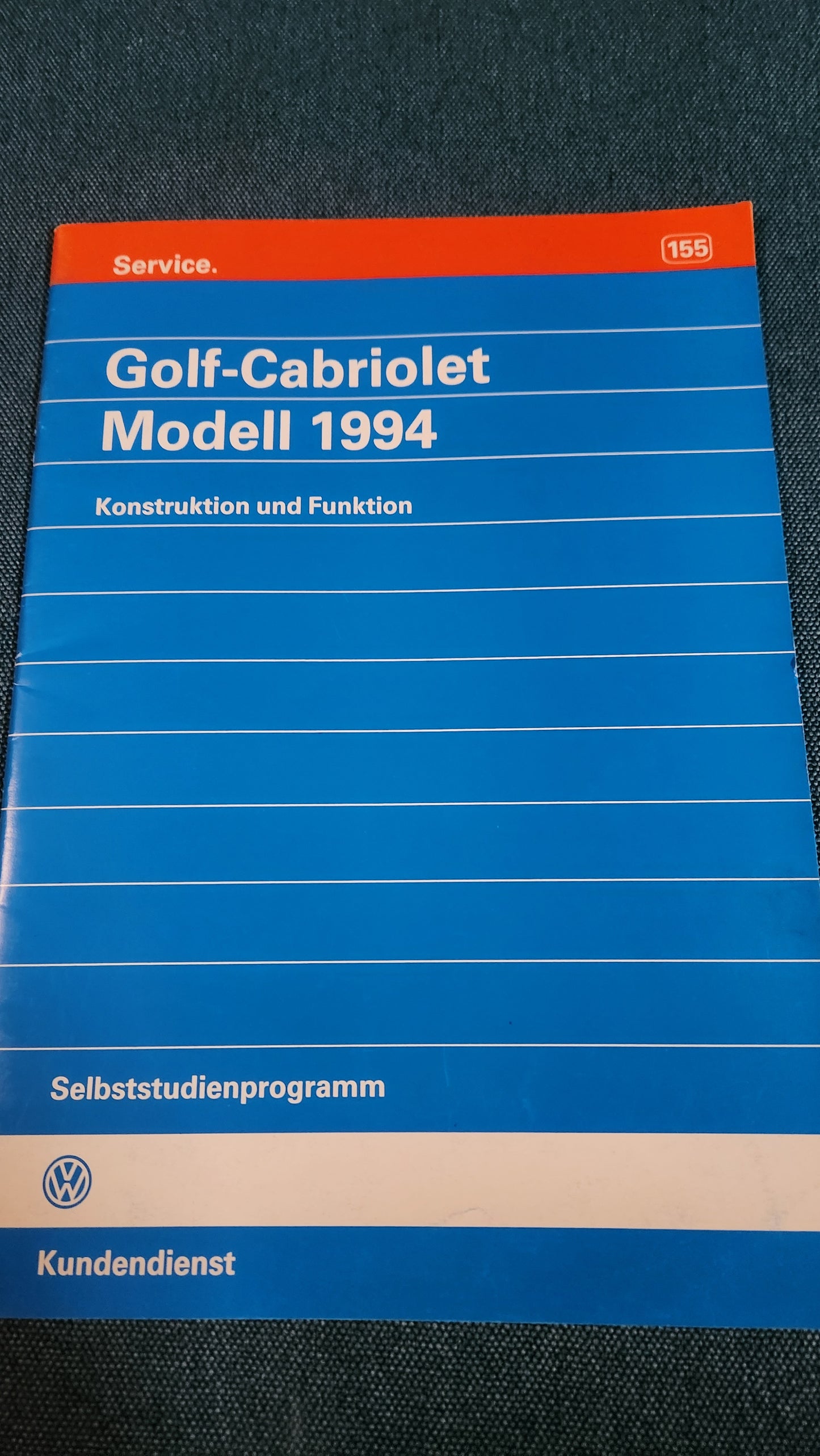 Golf 3 Cabriolet Selbststudienpogramm Nr.155 Werkstattbuch Reparaturleitfaden