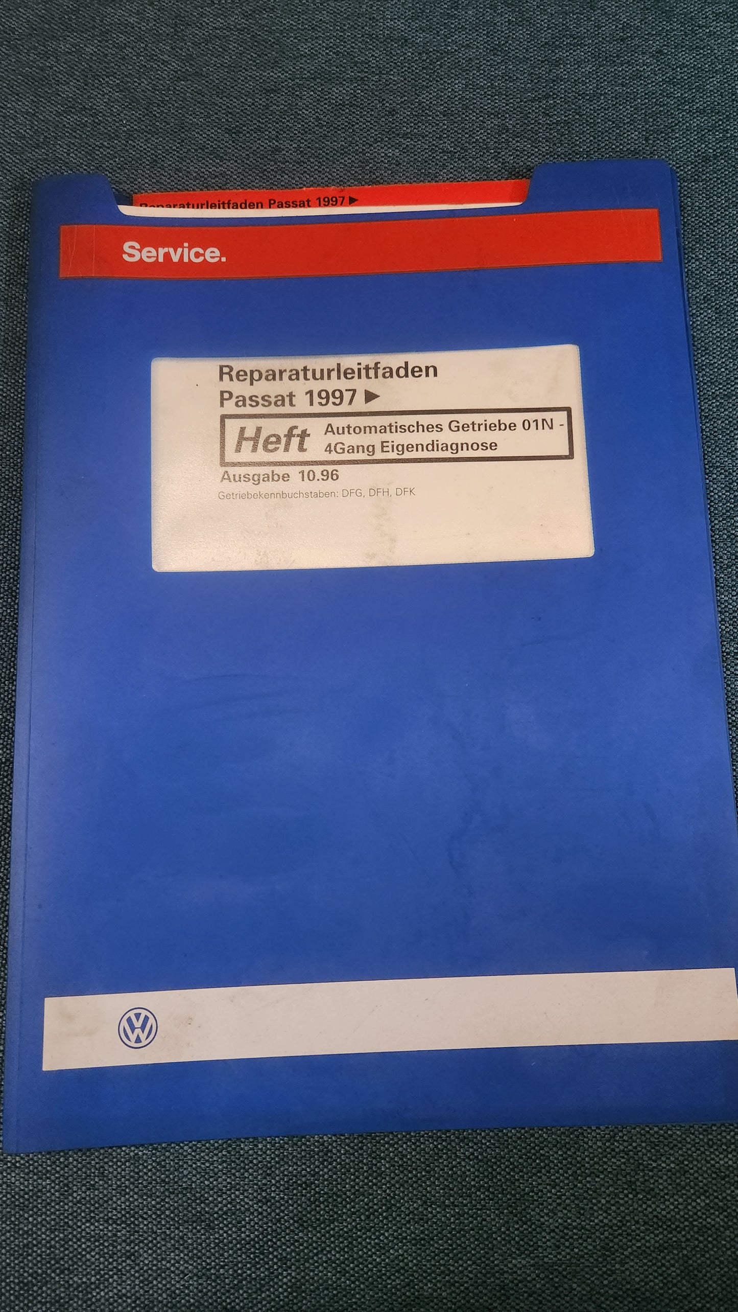Passat 3B/BG Automatic Transmission 01N 4-Speed Repair Manual Workshop Book
