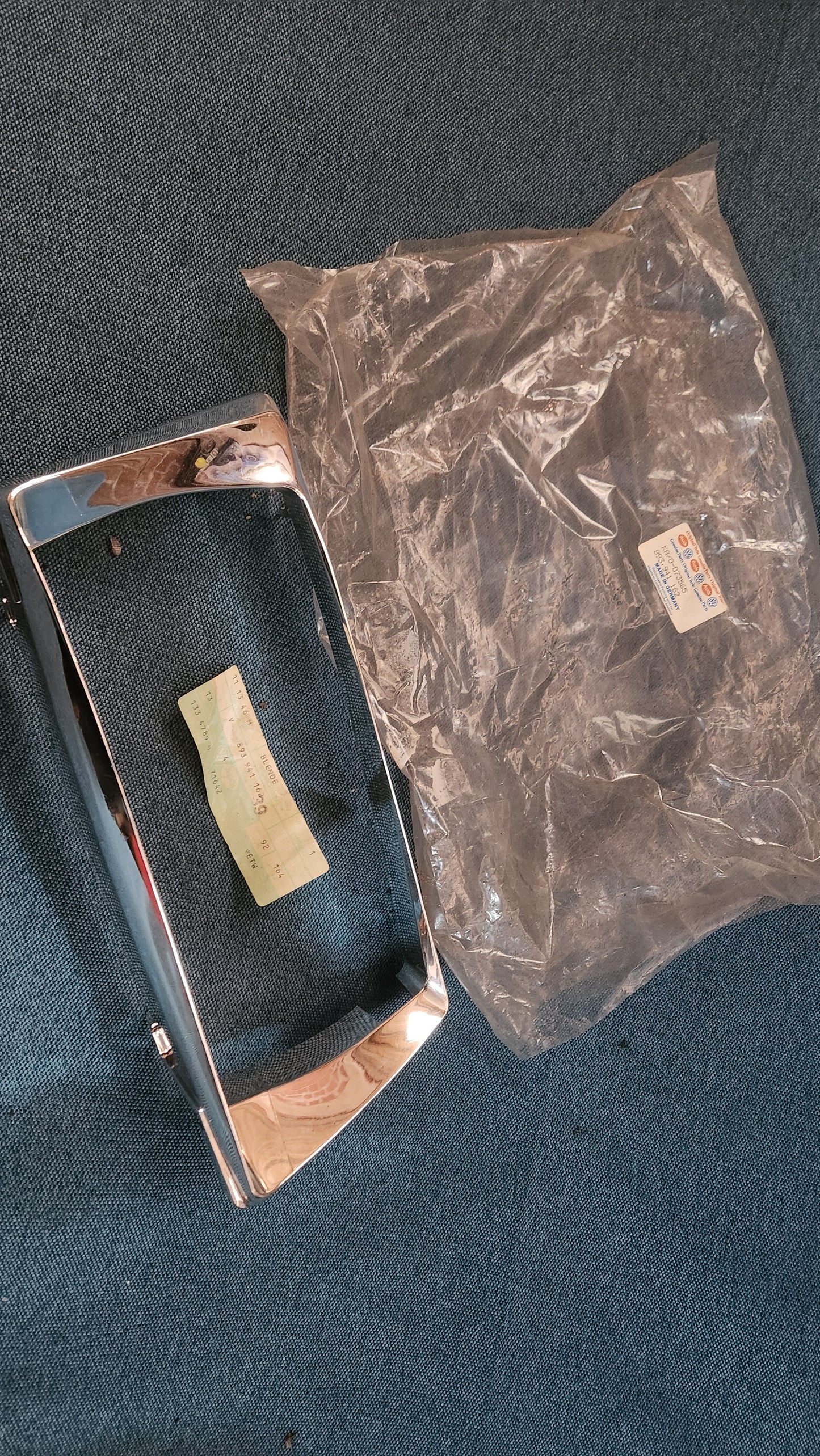 Audi 80 B3 Type 89 Headlight Cover Right Chrome 893941162 Nos A3