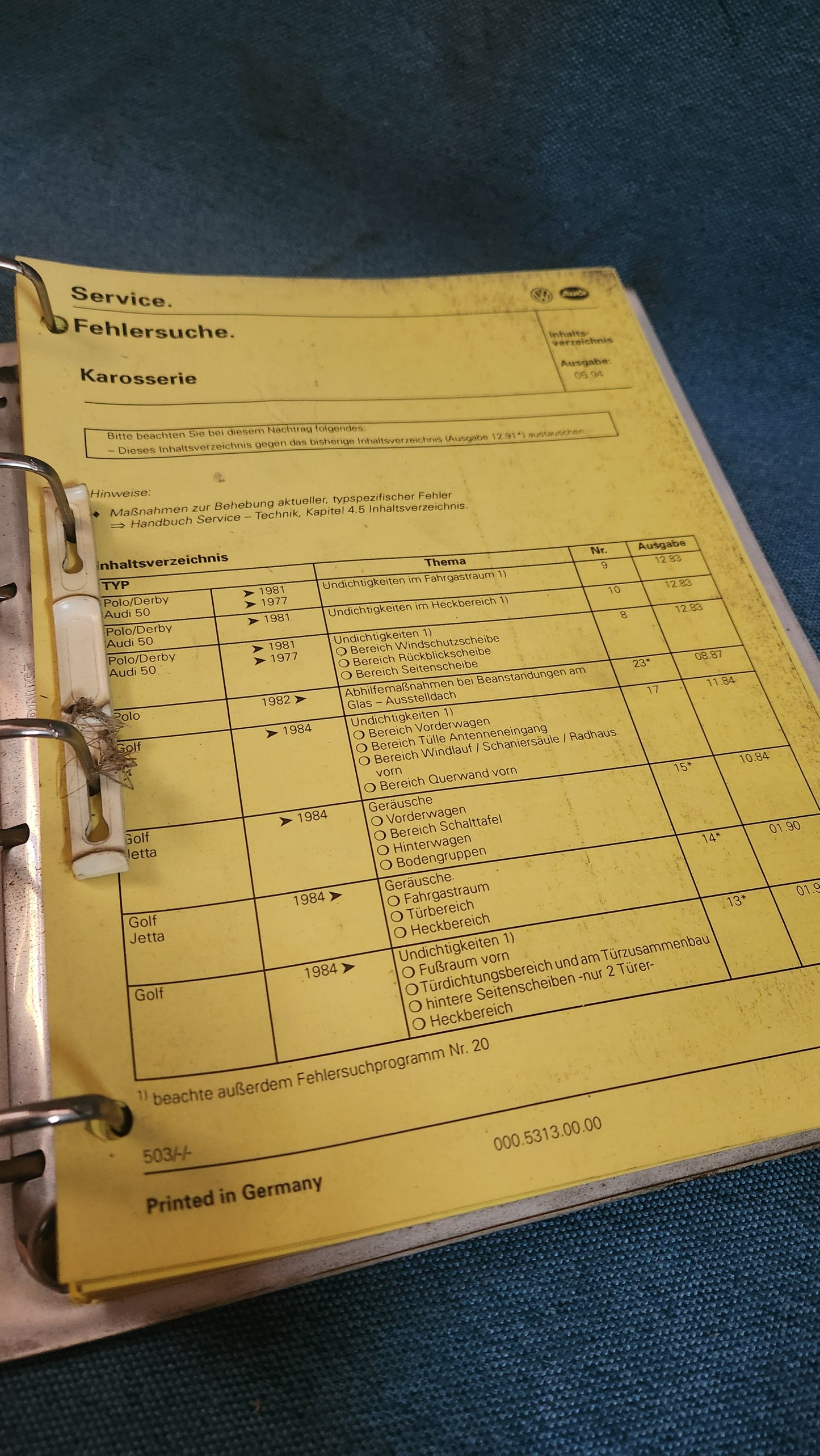 Polo/Derby/86c/Audi50/Golf2/Scirocco2/PassatB2/Audi 80/90 B2/ Audi 100/200 / T3 repair guide workshop book