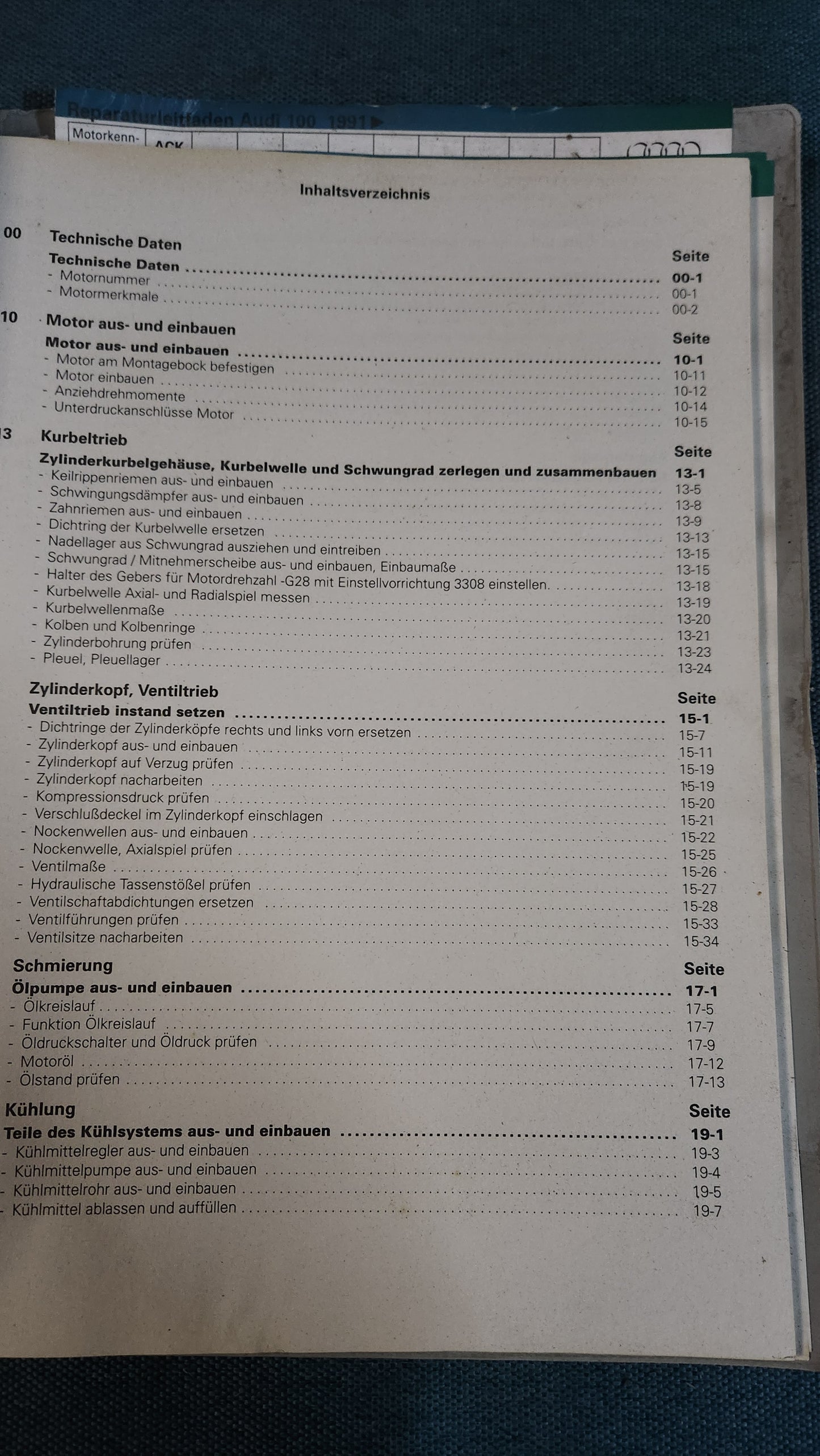 Audi 100 C4 ACK Engine Repair Manual Workshop Manual