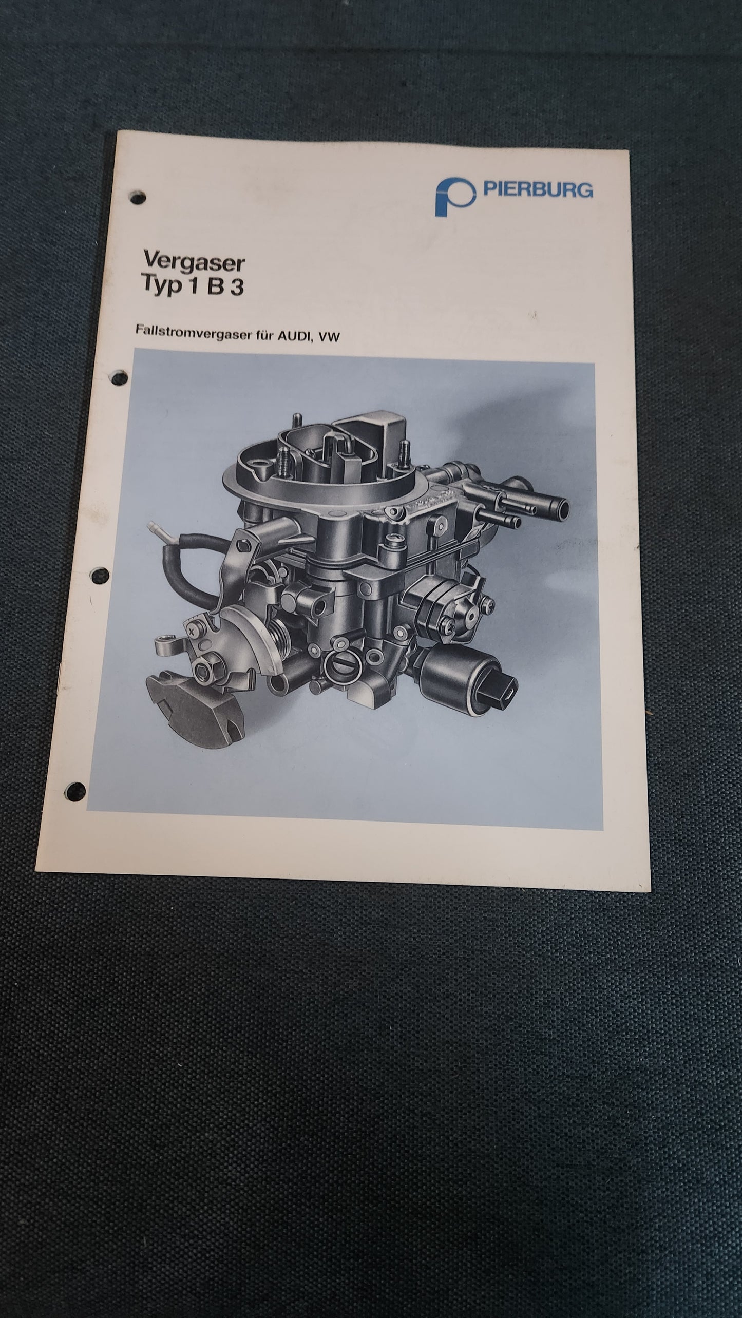 Vergaser Typ 1 B3 Fallstromvergaser für Audi Vw Pierburg Reparaturleitfaden Werkstattbuch