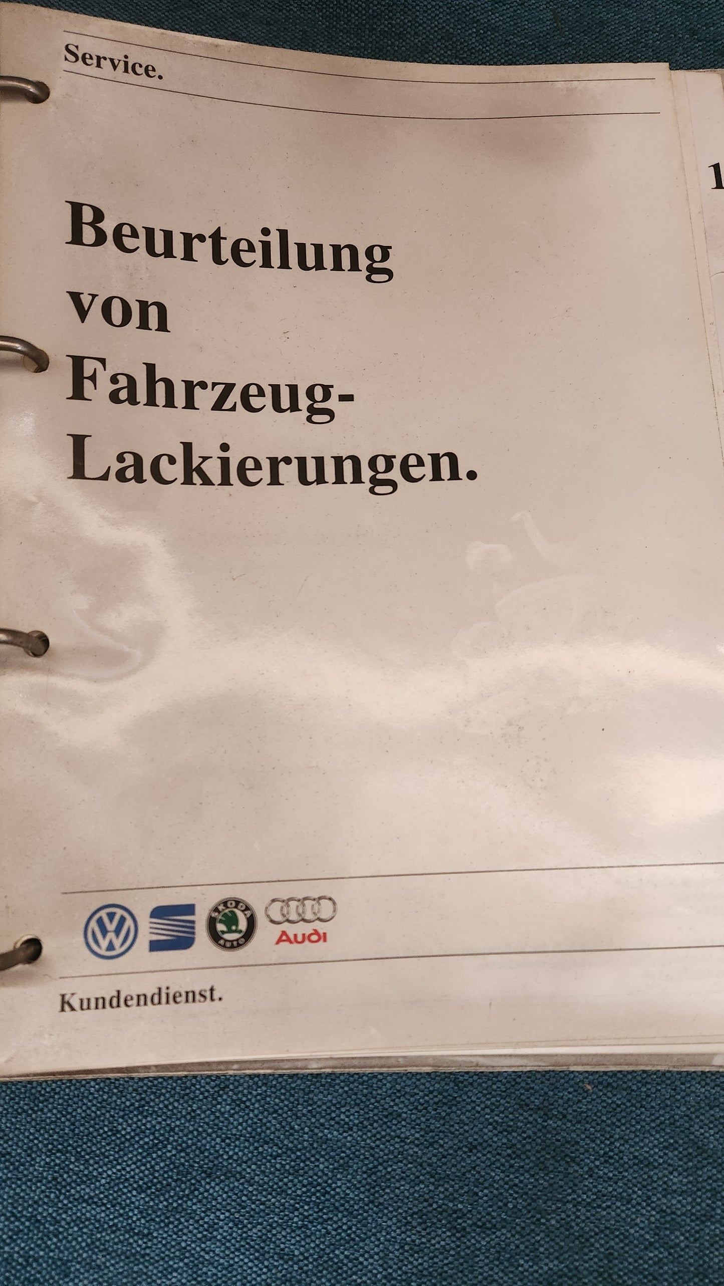 Beurteilung von Fahrzeuglackierungen Vw/Audi Reparaturleitfaden Werkstattbuch