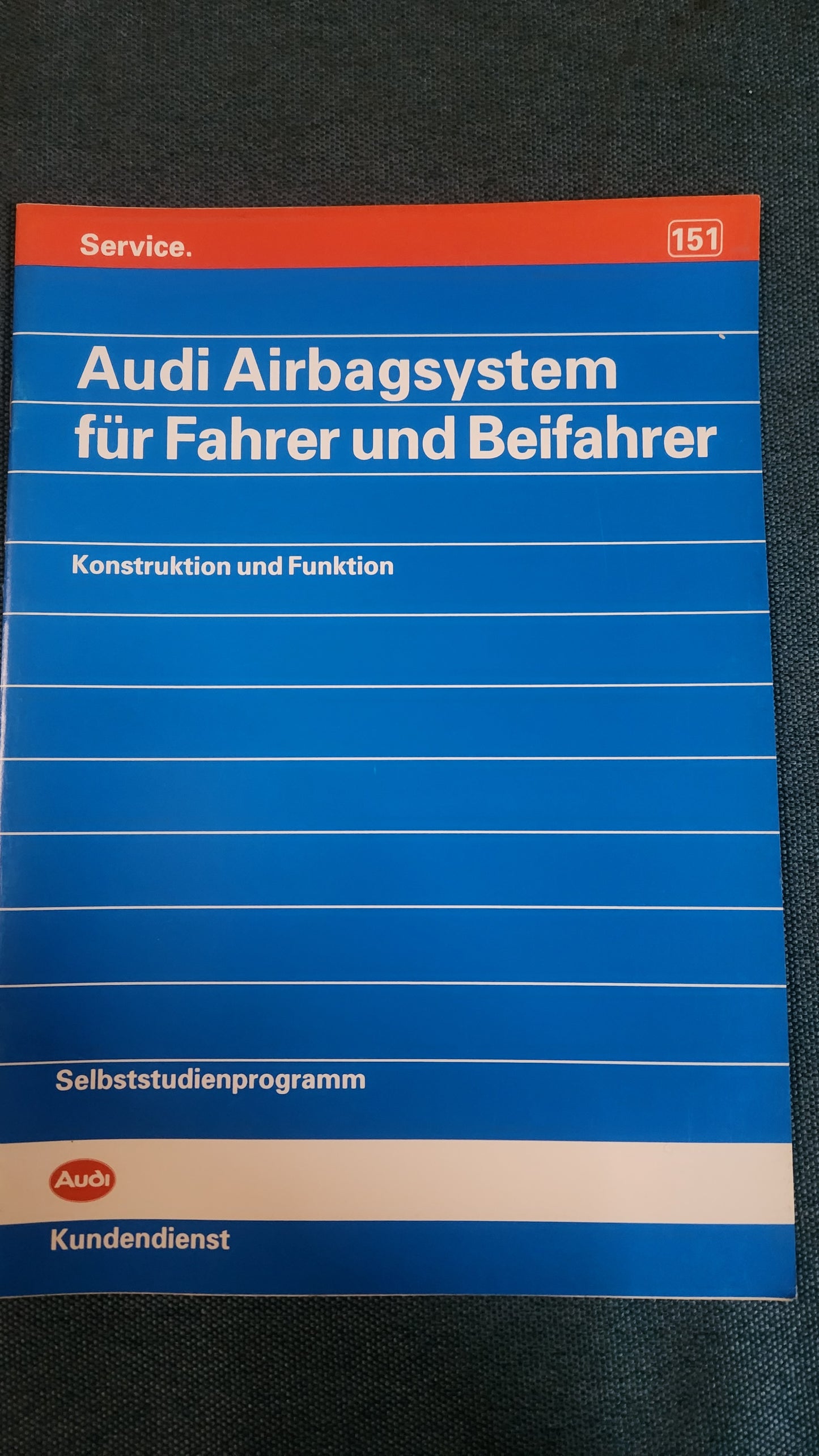 Audi Airbag System for Driver and Front Passenger Self-Study Program No. 151 Repair Manual Workshop Manual