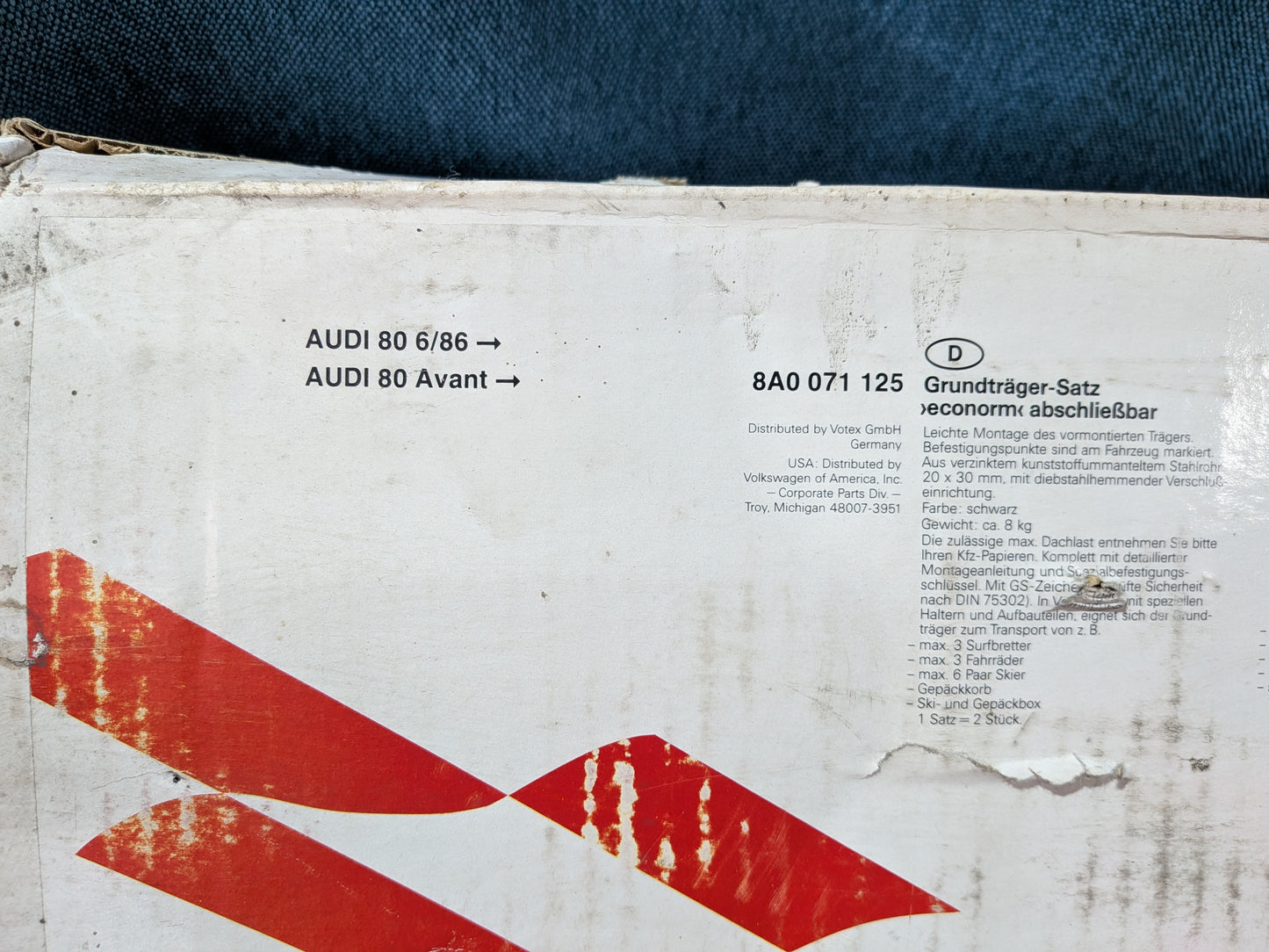 Dachgepäckträger Audi 80/B3/B4 8A0071125 NOS A19