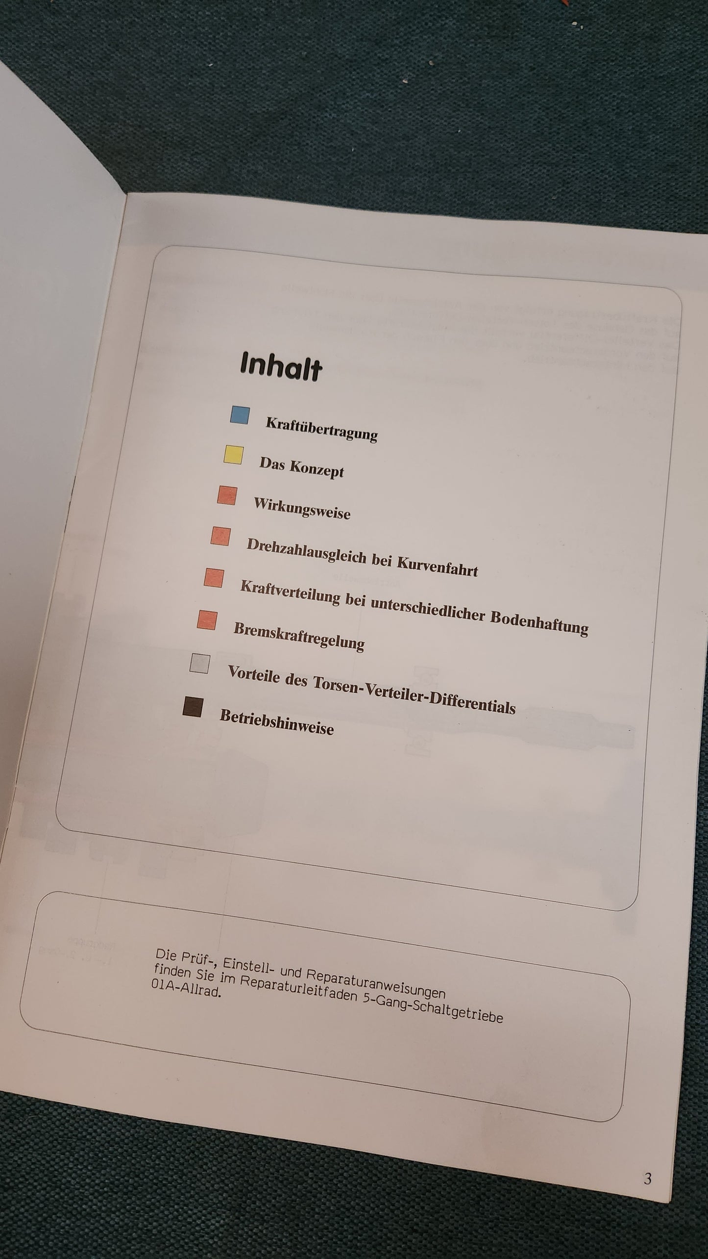 Torsen Distributor Differential Self-Study Program No. 76 Repair Manual Workshop Manual