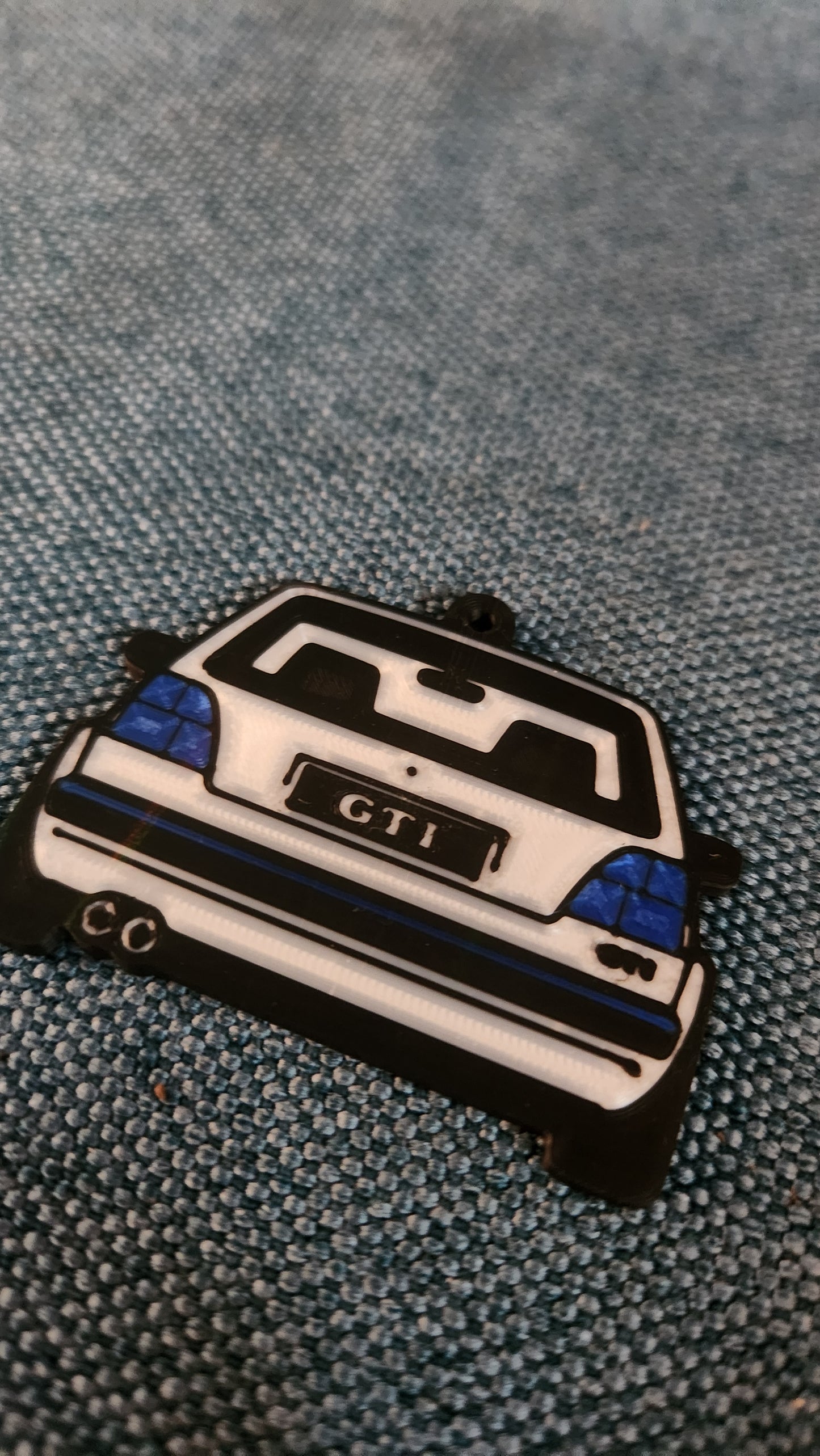 Schlüsselanhänger Golf 2 Blaue Rückleuchten GTI 3D Druck