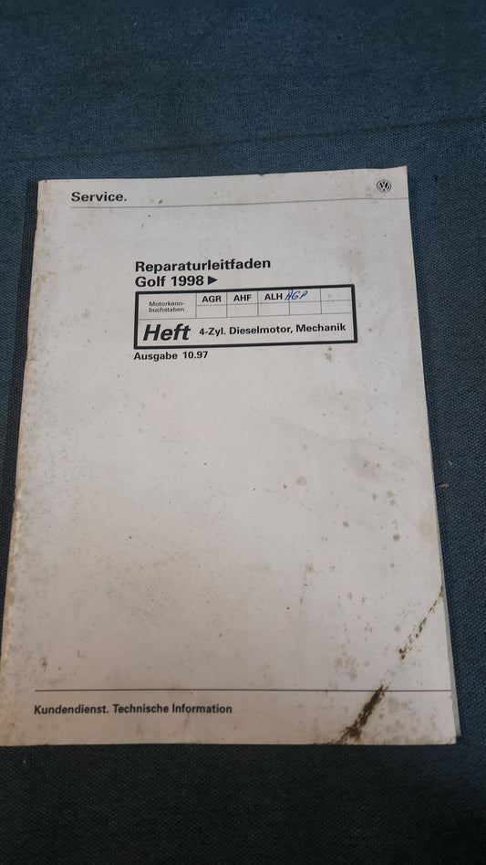 Golf 4 AGR AHF ALH Motor Reparaturleitfaden Werkstattbuch