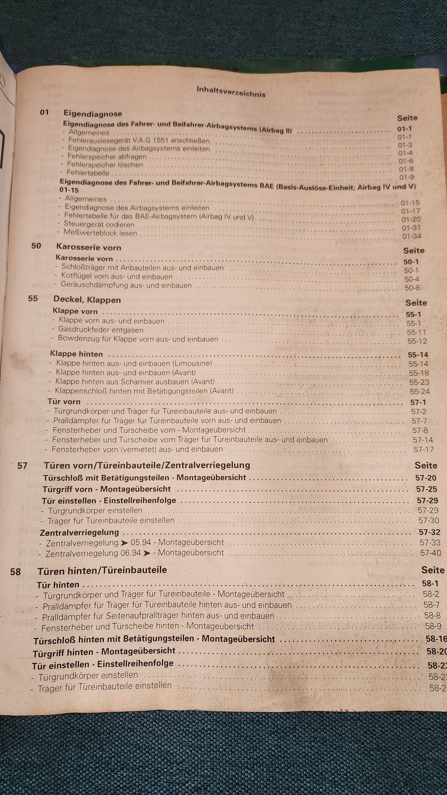Audi 100 C4 Karosserie Montagearbeiten Reparaturleitfaden Werkstattbuch
