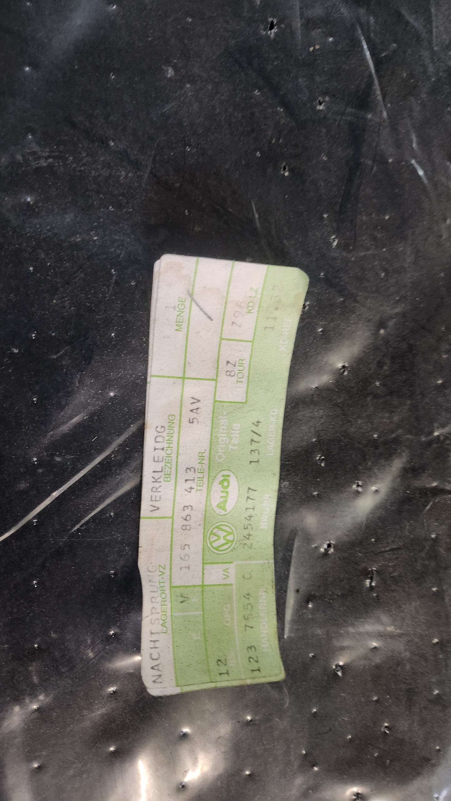 Jetta 2 Parcel Shelf Black 165863413 Nos Q1/R1