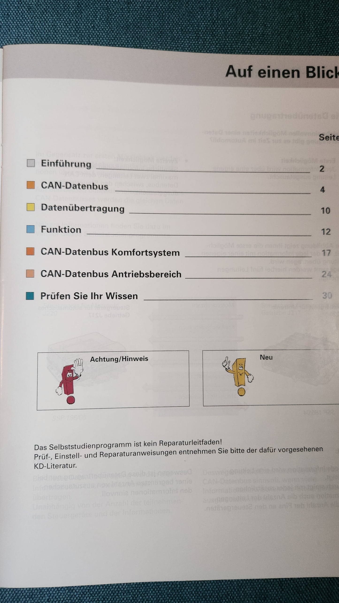 Der CAN Datenbus Golf 4/Bora/Passat 3B/BG /Audi A4/A6  Selbststudienprogramm Nr.186 Werkstattbuch Reparaturleitfaden