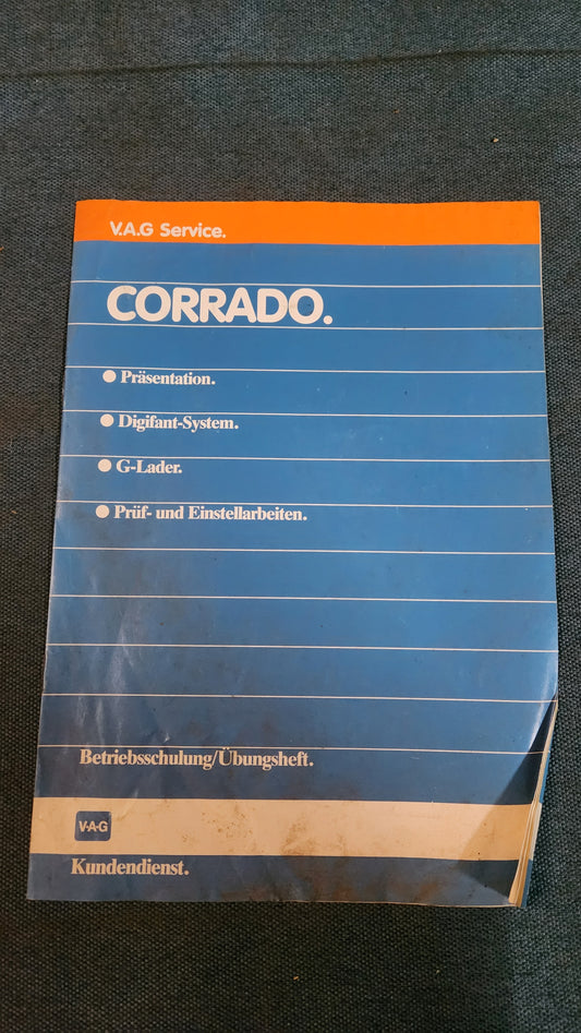 Corrado presentation Digifant system G 60 charger testing and adjustment work company training booklet workshop manual
