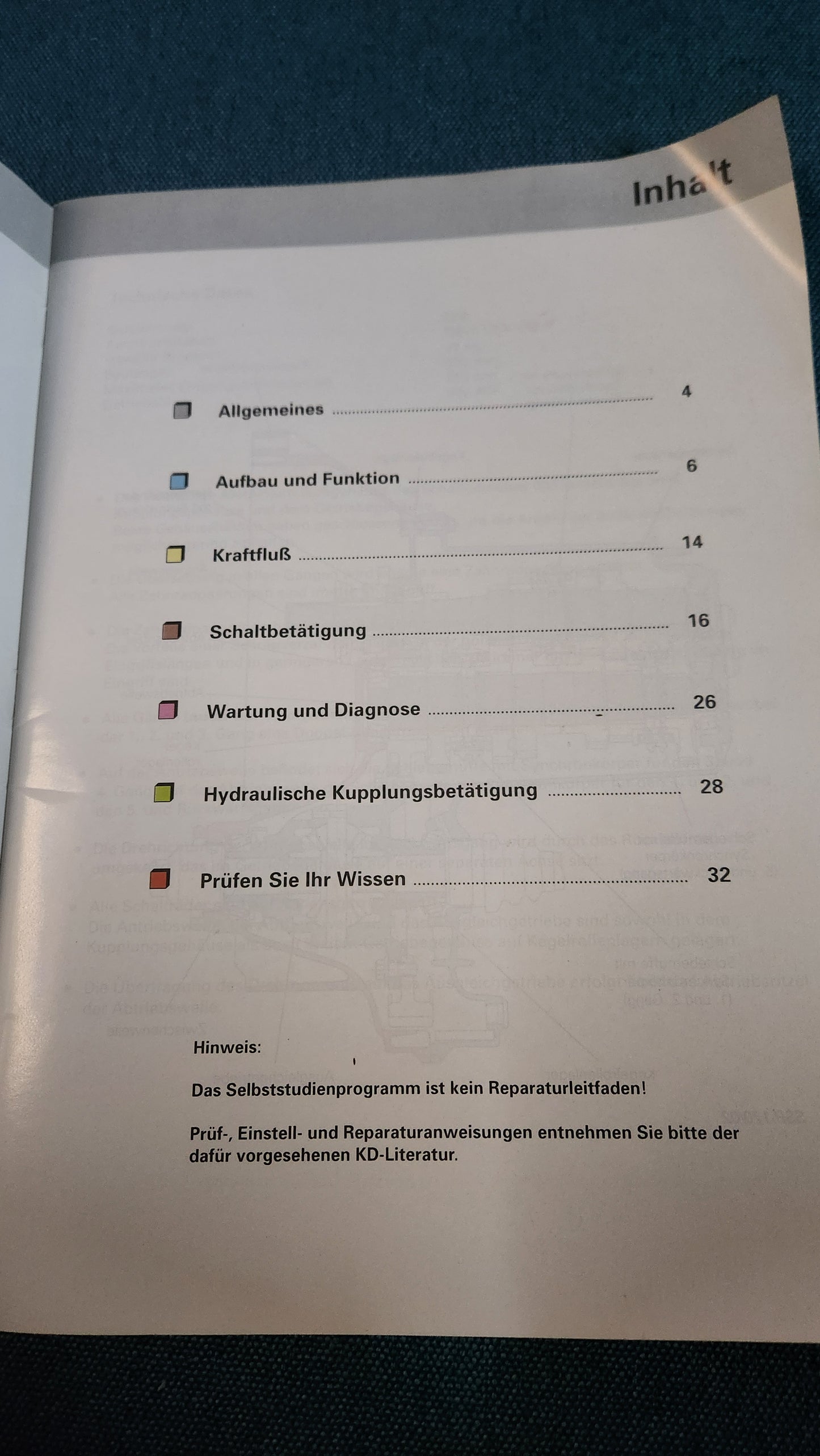 Schaltgetriebe 006 mit hydraulischer Kupplungsbetätigung Selbststudienpogramm Nr.170 Werkstattbuch Reparaturleitfaden