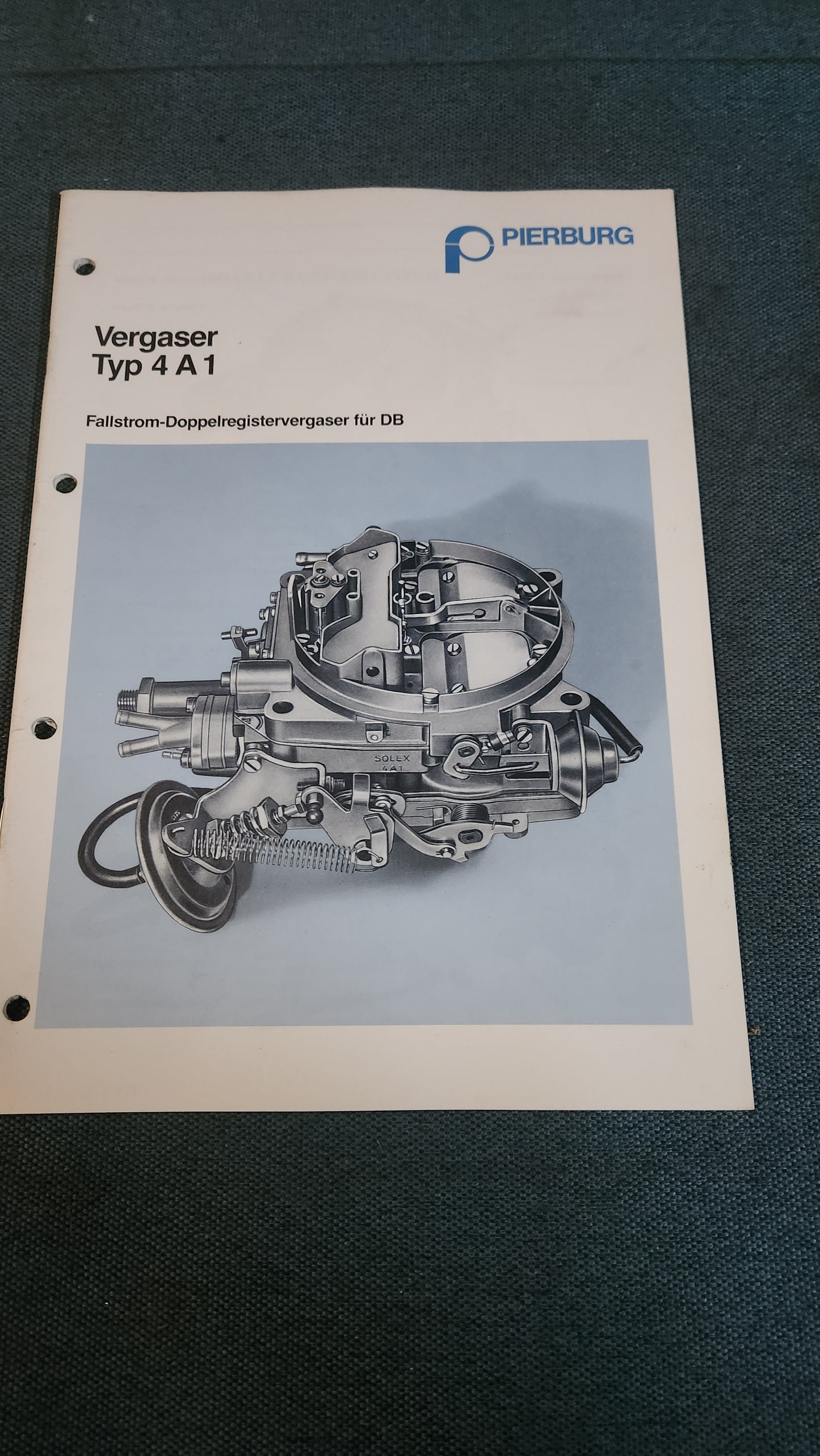 Vergaser Typ 4 A 1 Fallstrom Doppelregistervergaser für DB Pierburg Reparaturleitfaden Werkstattbuch