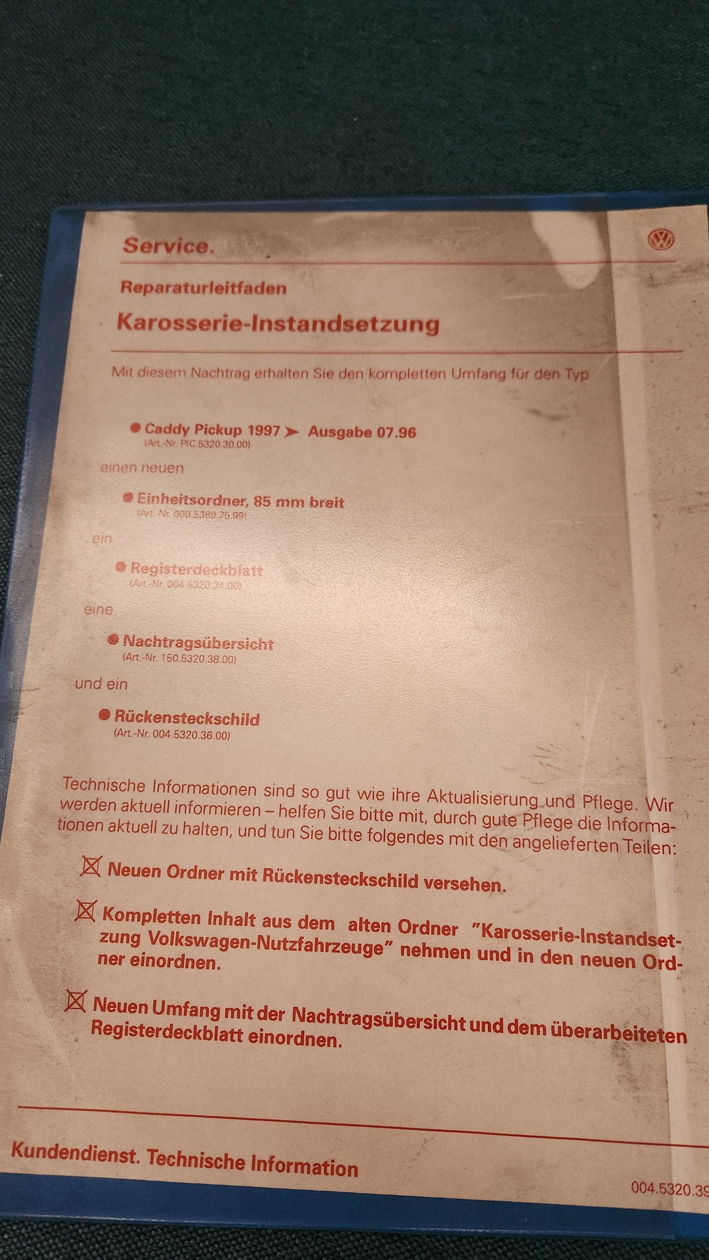 Karosserie Instandsetzung T4/Caddy2KV/LT2 Reparaturleitfaden Werkstattbuch