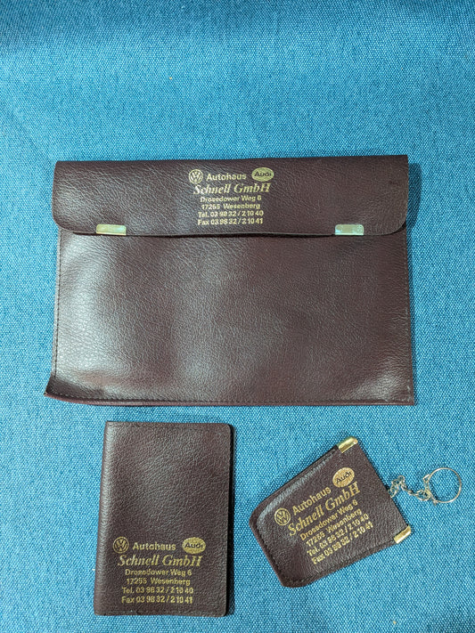 Vehicle Registration Folder Storage Key Fob Vehicle Title Original VW/Audi Leather NOS A9