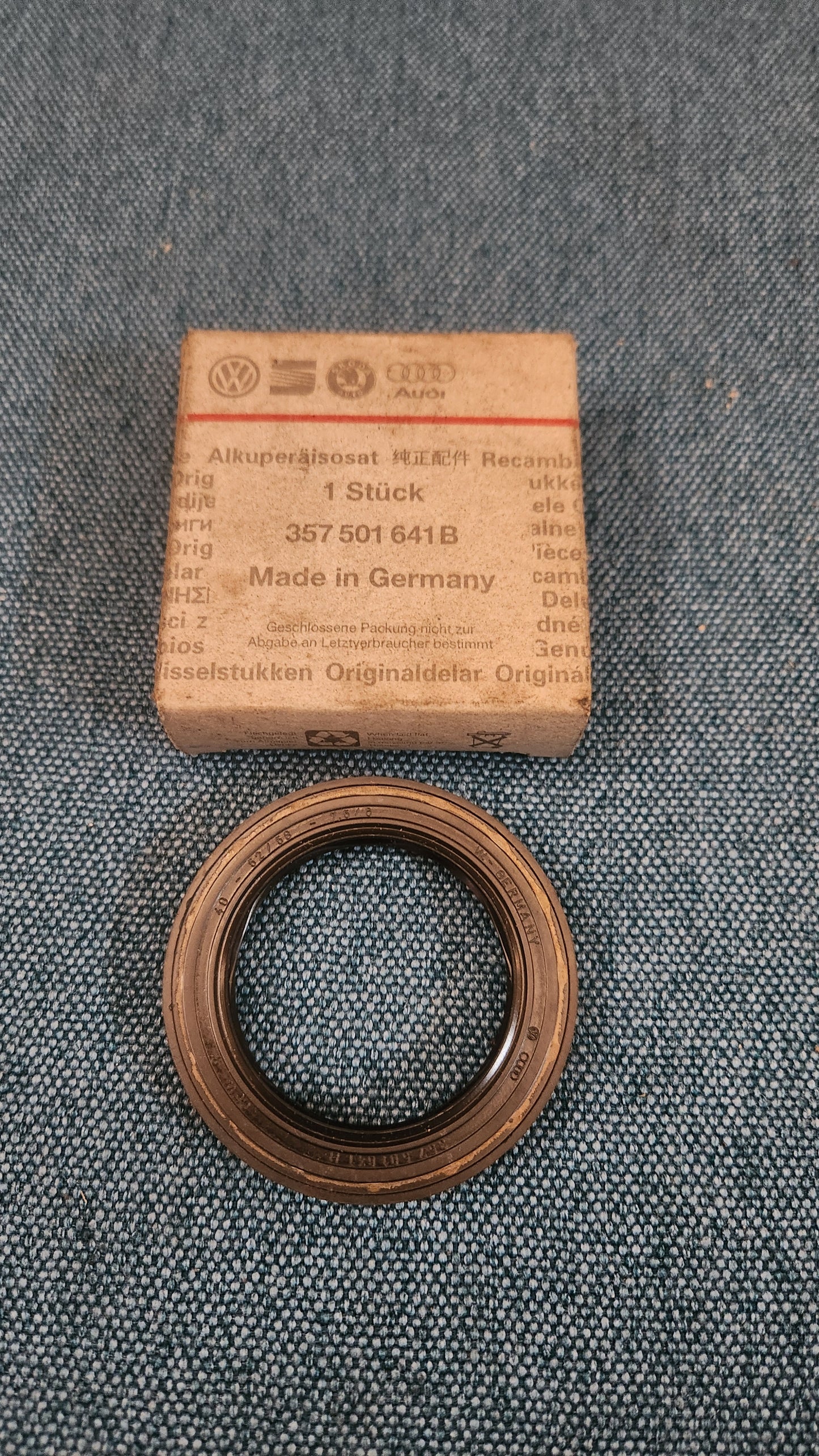 Wellendichtring Käfer/Golf/Jetta/Scirocco/1/2/3/Vento/Passat/B1/B2/B3/B4/3B/BG/Polo/1/86C/6N/Audi 80/90/B1/B2/B3/B4/100/200/C2/C3/C4 357501641B Nos G7