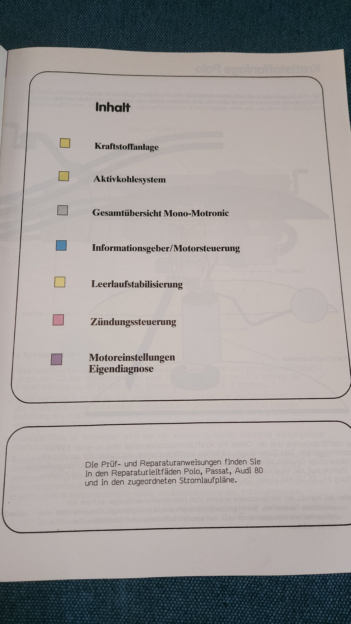 Mono-Motronic Polo 86C  Selbststudienpogramm Nr. 134 Werkstattbuch Reparaturleitfaden