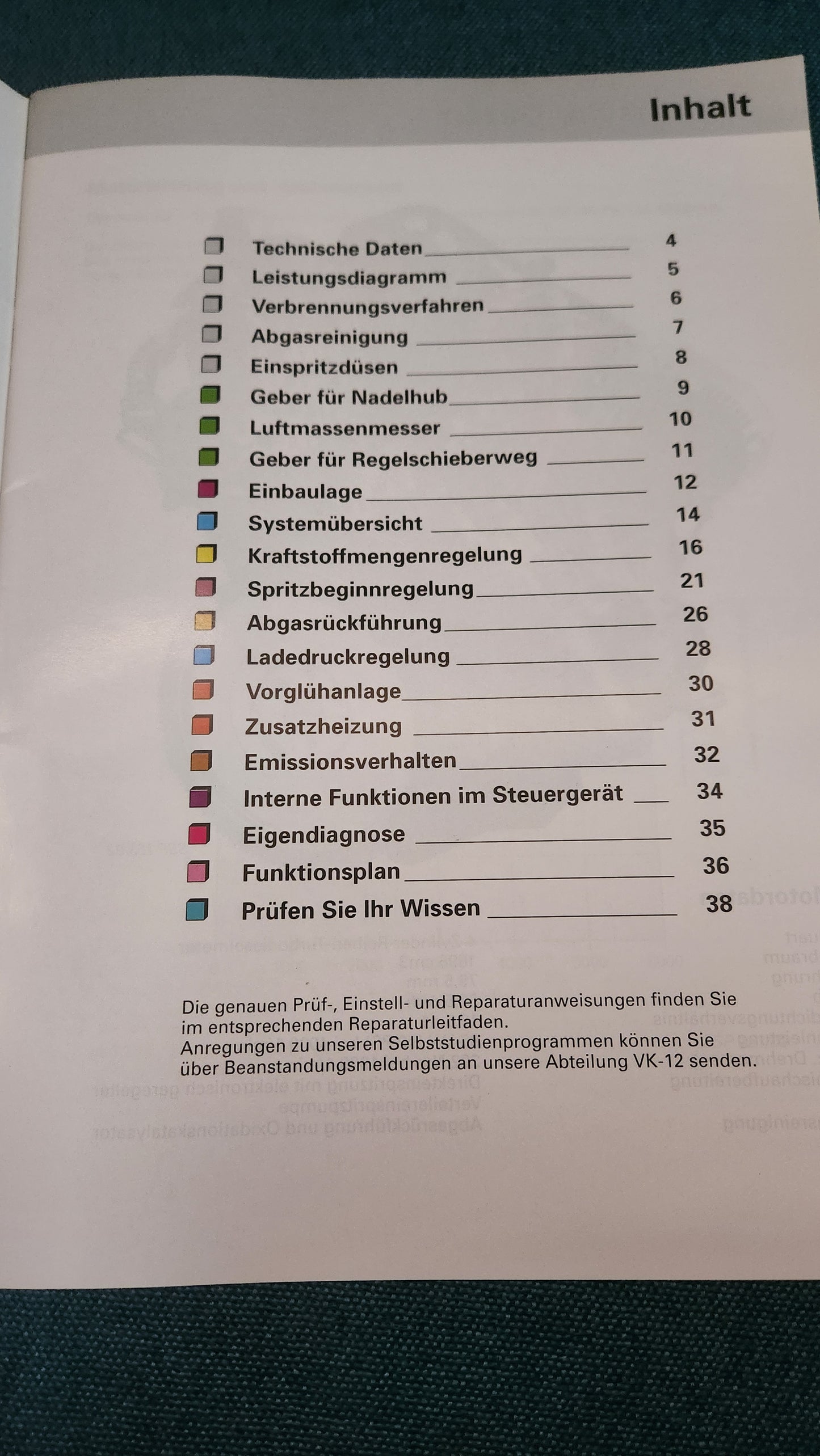 1.9L TDI Motor mit Abgasreinigung  Selbststudienpogramm Nr. 153 Werkstattbuch Reparaturleitfaden