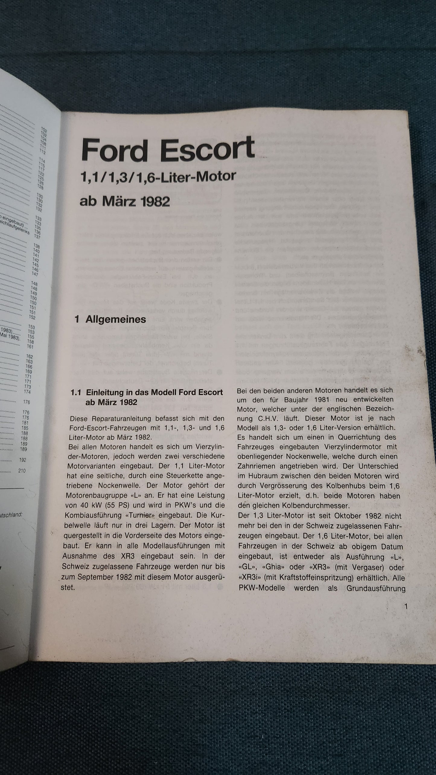 Ford Escort Mk3 1.1 1.3 1.6L Motor Reparaturleitfaden Werkstattbuch