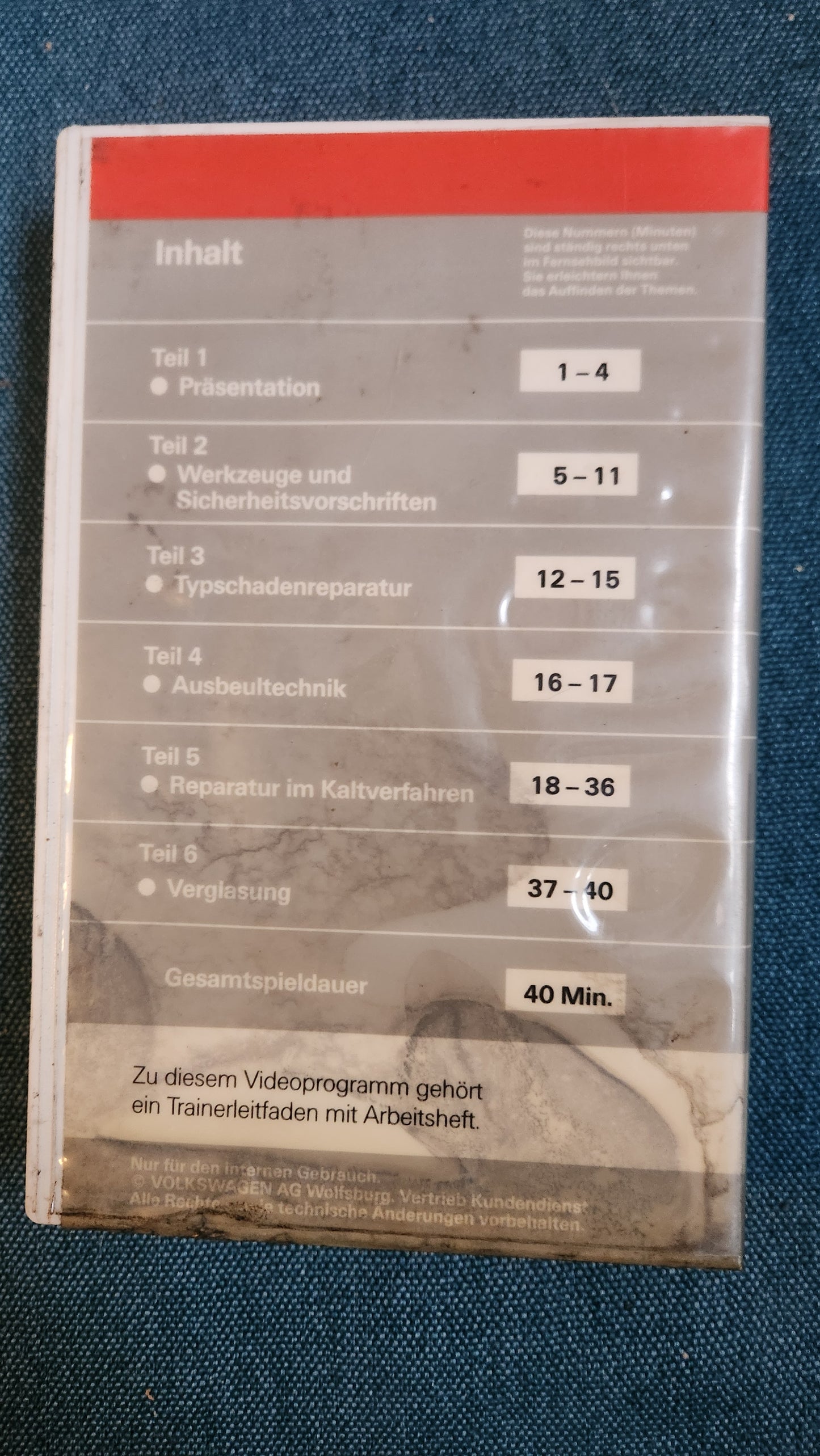 Audi A8 Reparaturleitfaden Werkstattfilm VHS Betriebsschulung