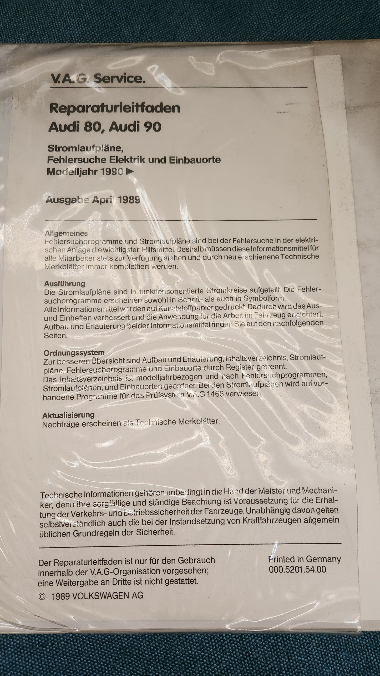 Audi 80 B4 Stromlaufpläne Reparaturleitfaden Werkstattbuch Z1