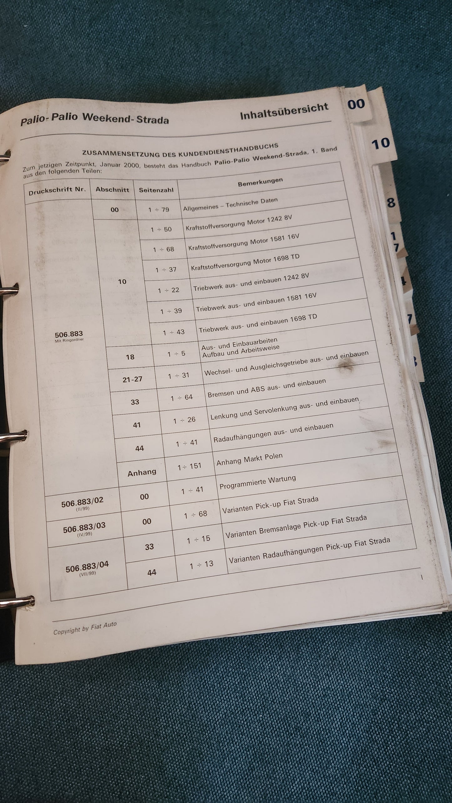 Fiat Palio Weekend Repair Manual Workshop Manual