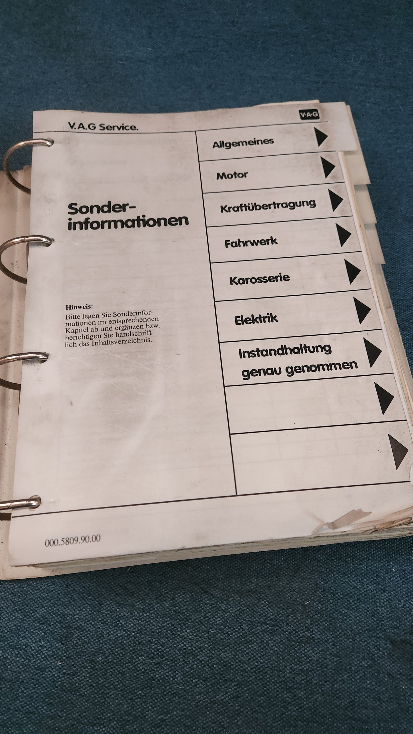 Vw Sonderinformation Reparaturleitfaden Werkstattbuch