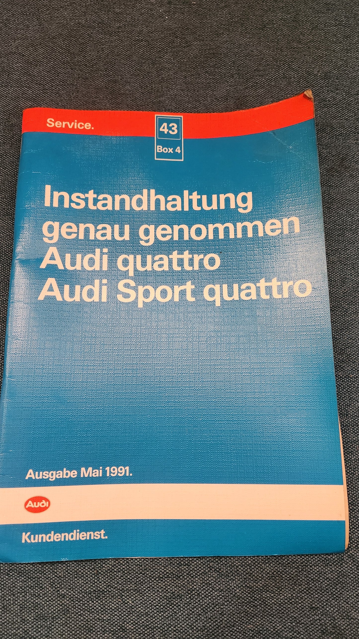 Audi 80 Type 85 Quattro Sport Quattro Maintenance - Workshop Manual