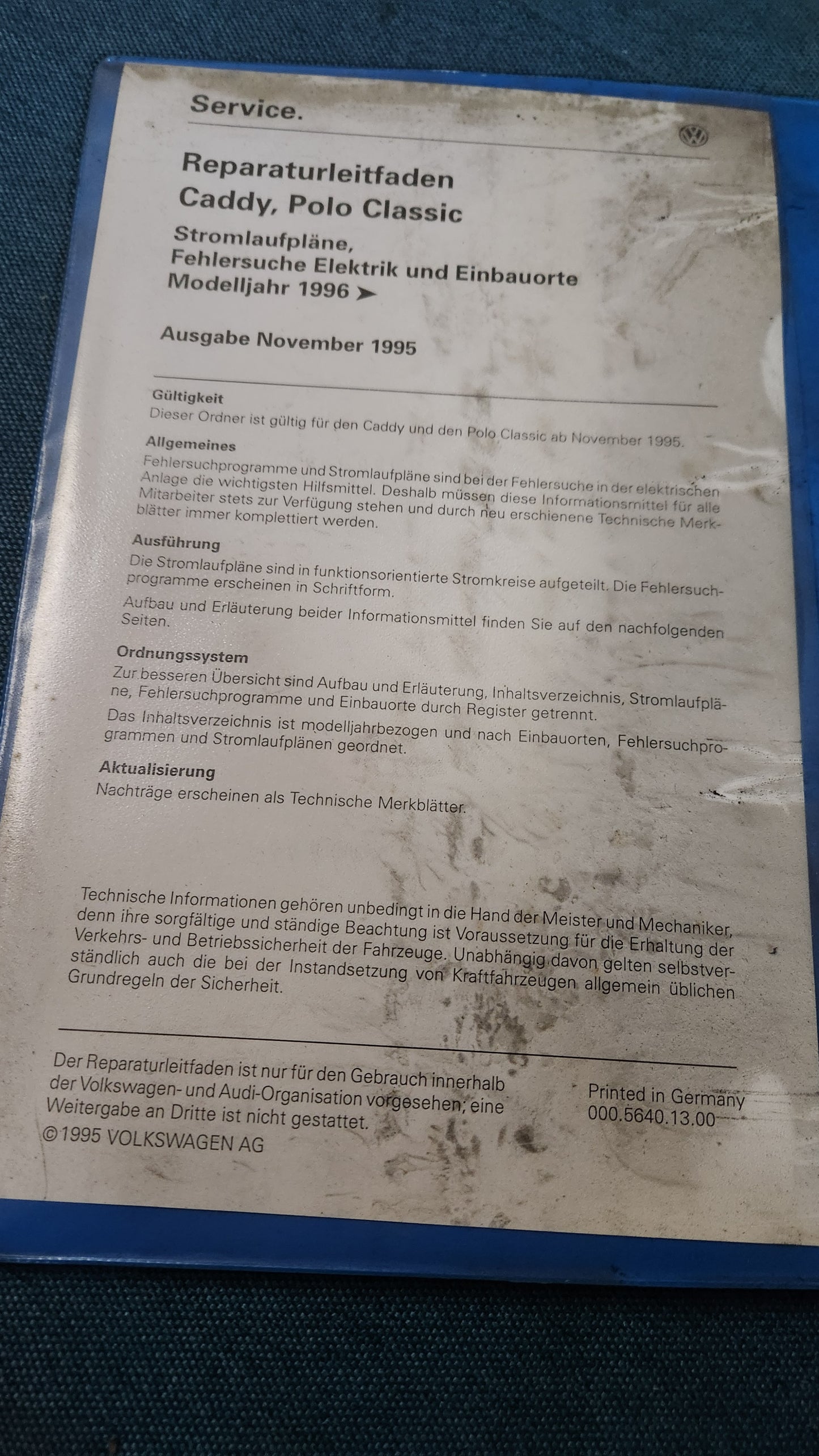 Polo 6N Caddy 9KV Werkstattordner Reparaturleitfaden