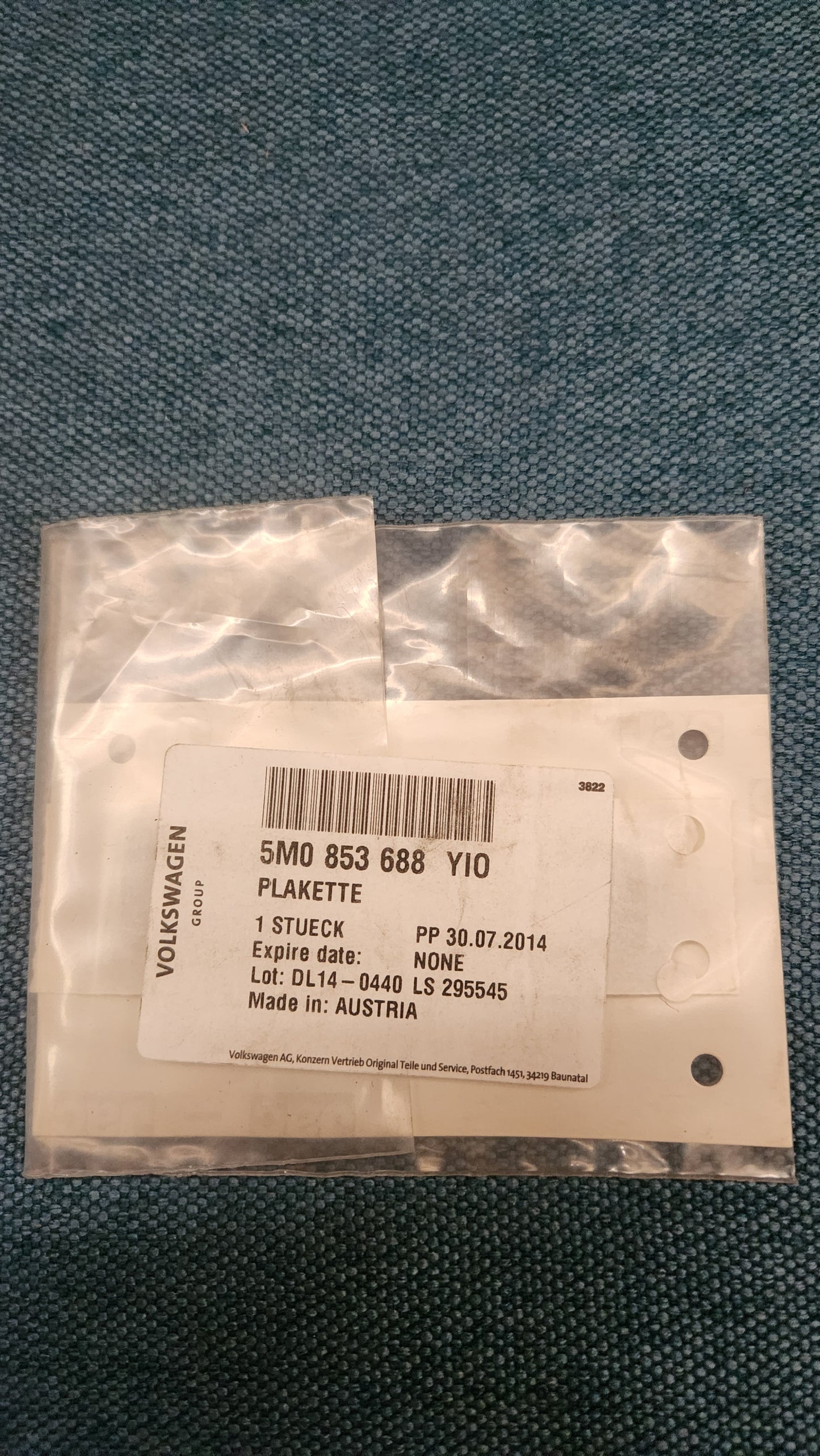 Emblem Match selbstklebend Golf 5/Sharan/Touran 5M0853688 NOS N5