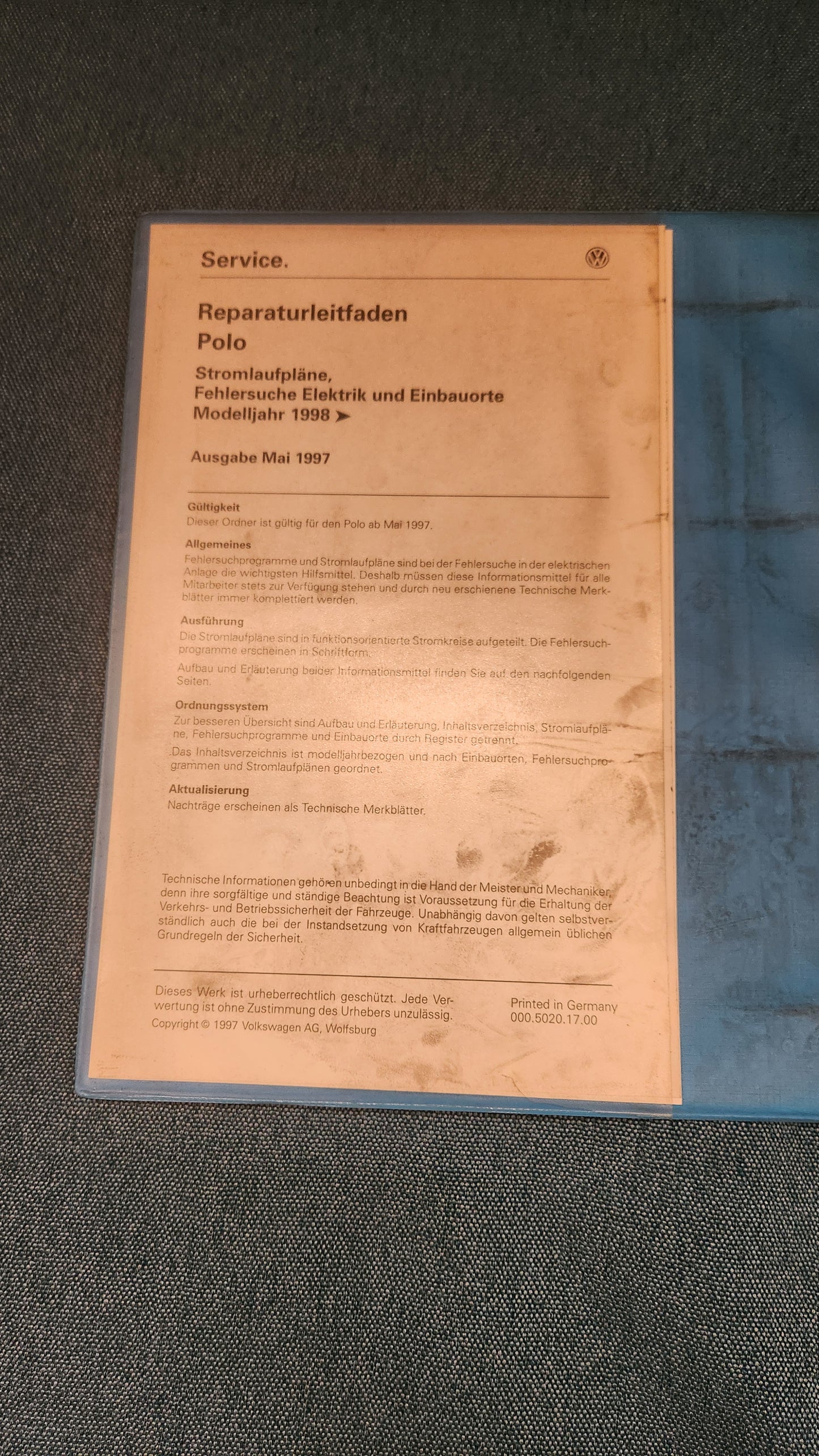 Repair manual, workshop manual