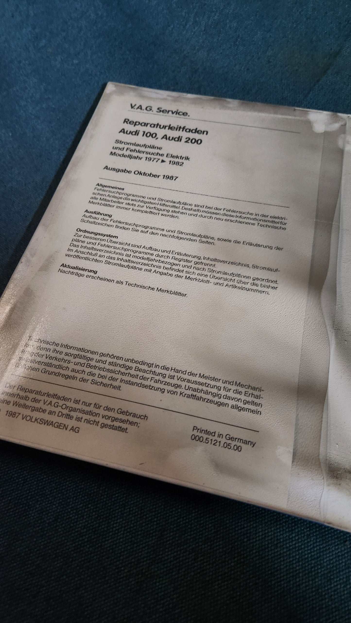 Ausi 100/200 C2 Wiring Diagrams Repair Manual Workshop Manual